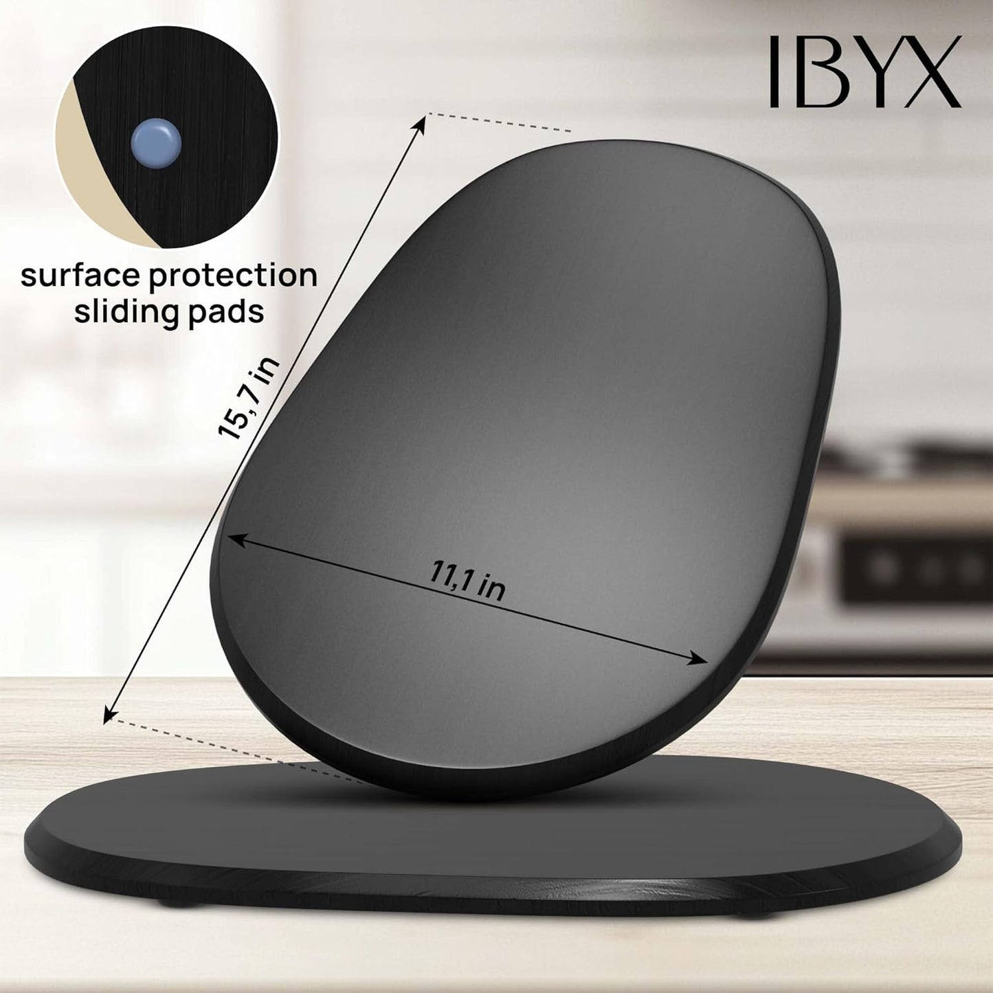 Ibyx Elegant Sliding Tray - Compatible with 5.5 Qt KitchenAid Stand Mixers and Other Heavy Appliances (Black)