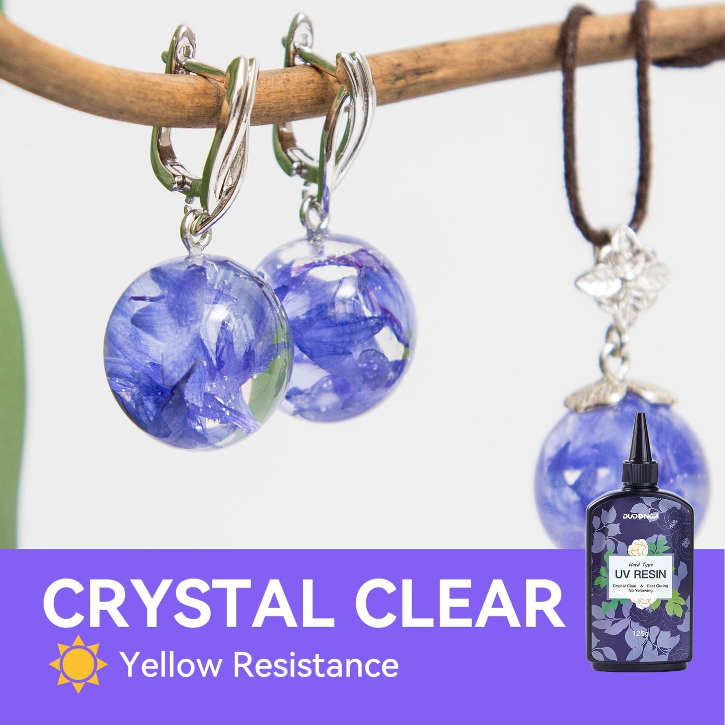 UV Resin 250g, DUDONGA Fast Curing Upgraded Crystal Clear Epoxy Resin Hard Type for Jewelry Making, Craft, DIY