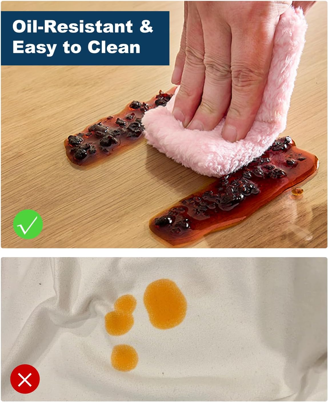 Crystal Clear Plastic Table Cover Protector, 42" x 60" Spill Resistant Easy Flat PVC Desk Pad Mat, 1.5mm Thick Rectangle Vinyl Table Top Protector for Dining Room Table, Office, Dresser