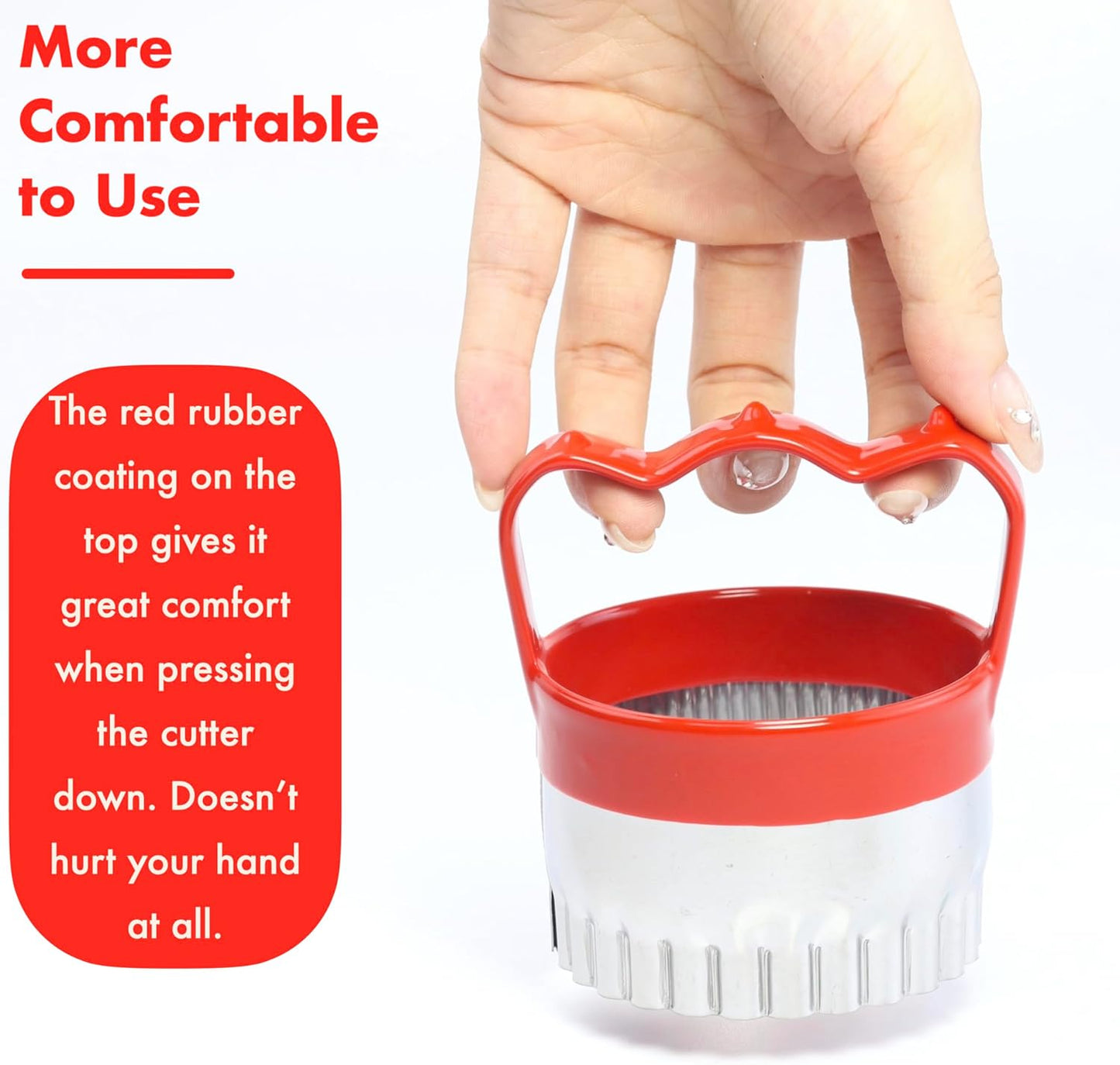 3 Pcs Fluted Round Biscuit Cutters with Handle 3" 3.5" 4", Scalloped Biscuit Cookie Cutter Set, 0.4mm Stainless Steel, 2-Inch Deep Design