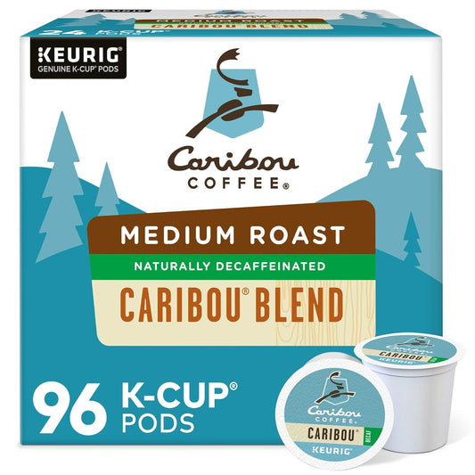 Caribou Coffee Caribou Blend Decaf Keurig Single-Serve K-Cup Pods, Medium Roast Coffee, 96 Count (Pack of 4)
