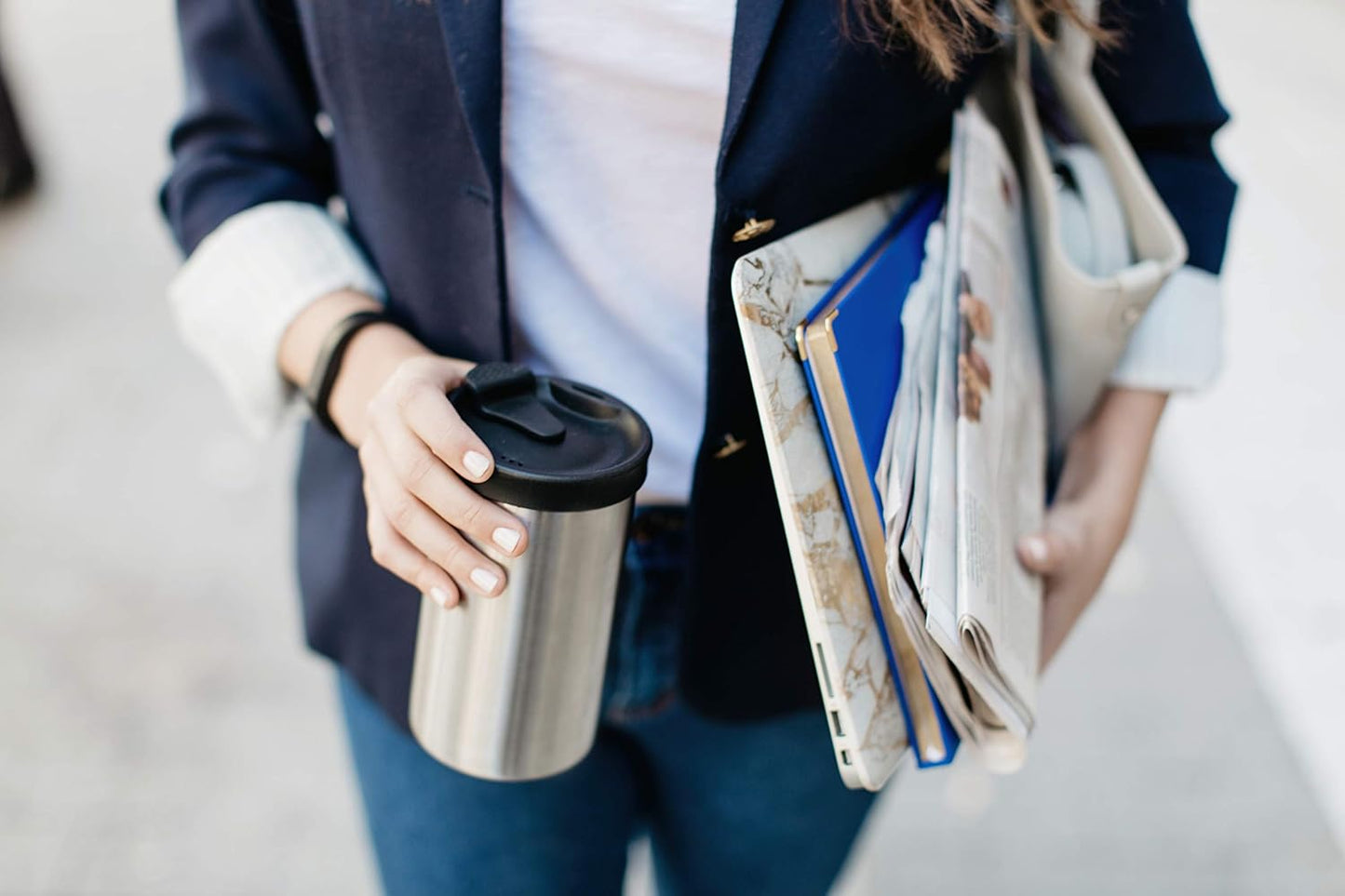 PRESSE by Bobble French Coffee Press And Insulated Stainless Steel Travel Tumbler for On-The-Go Brewing - 13 oz (Black)