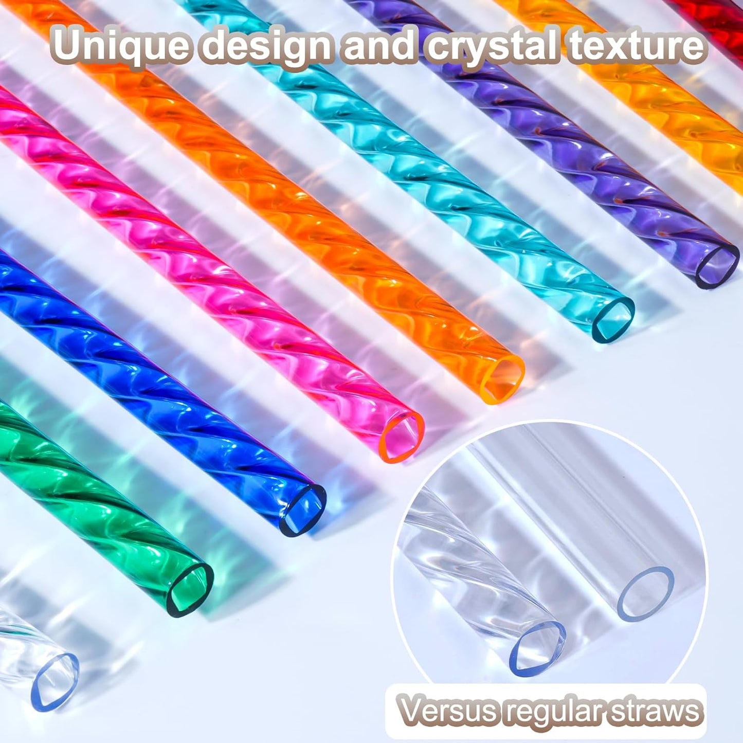 Reusable Straws for Stanley Cup Replacement,12 Inch Plastic Extra Long Straw for 40/30 oz Tumbler,Clear Hard Drinking Straws for Stanley,10mm Large Wide Water Bottle Straw for Stanley Cup Accessories