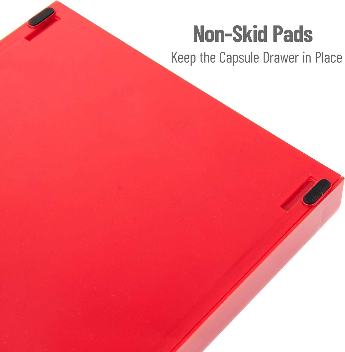 Mind Reader Nespresso Compatible Capsule Drawer, Countertop Organizer, Coffee Pod Holder, Storage, 9.25"L x 15"W x 2"H, Red