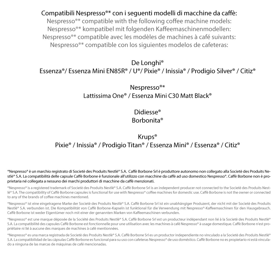 Caffe Borbone Nespresso Compatible Coffee Pods, Black Blend, Medium Roast, Arabica and Robusta Blend, Intense and Robust - NOT compatible with Vertuo - 100 Count