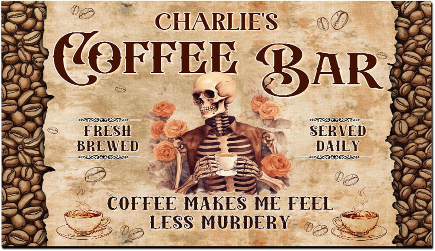 THUYPT Personalized Absorbent Coffee Mat for Counter, Coffee Drying Mat Coffee Bar Accessories, Kitchen Counter Coffee Maker Coffee Station Decoration (01)