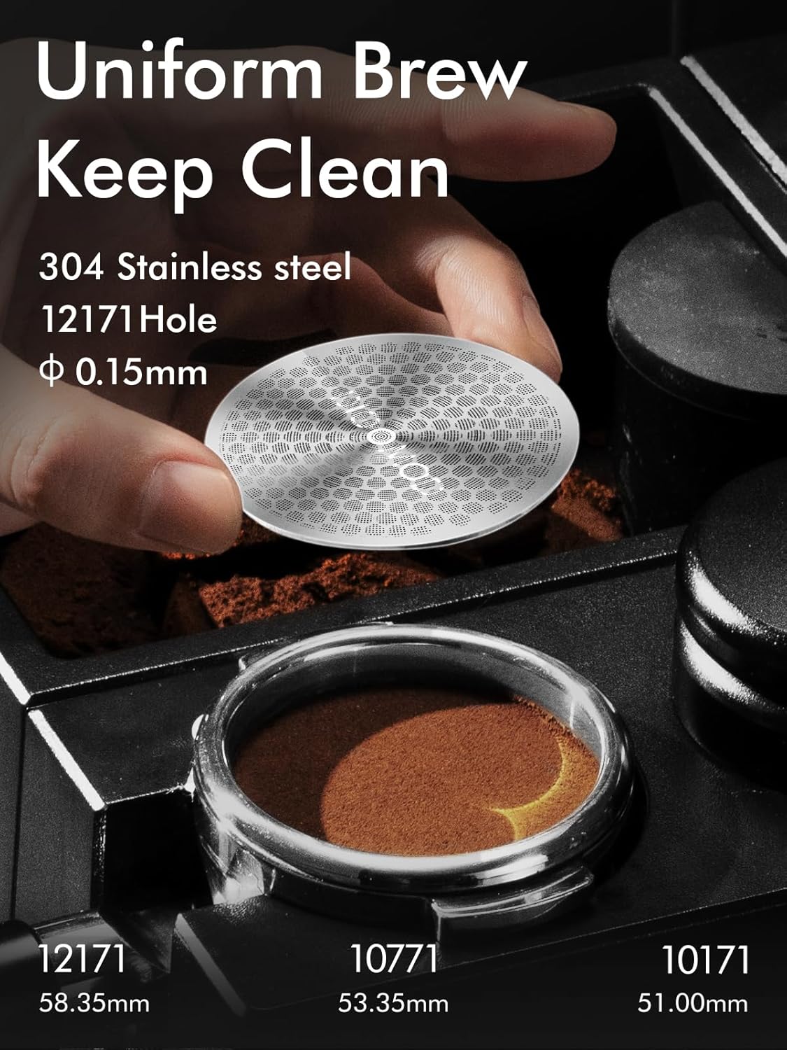 2pack 51mm Espresso Puck Screen, 0.9mm 150μm Ultra Thin Coffee Espresso Filter Screen - Mesh Reusable Filter for Espresso Portafilter Filter Basket 51mm