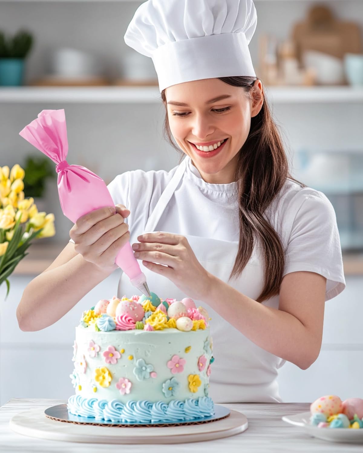 Kootek 90 PCs Piping Bags and Tips Set, Cake Decorating Supplies Kit with 55 Numbered Icing Piping Tips, 20+2 Pastry Bags for Cake Cupcake, Frosting Piping Kit with Booklet and eBook