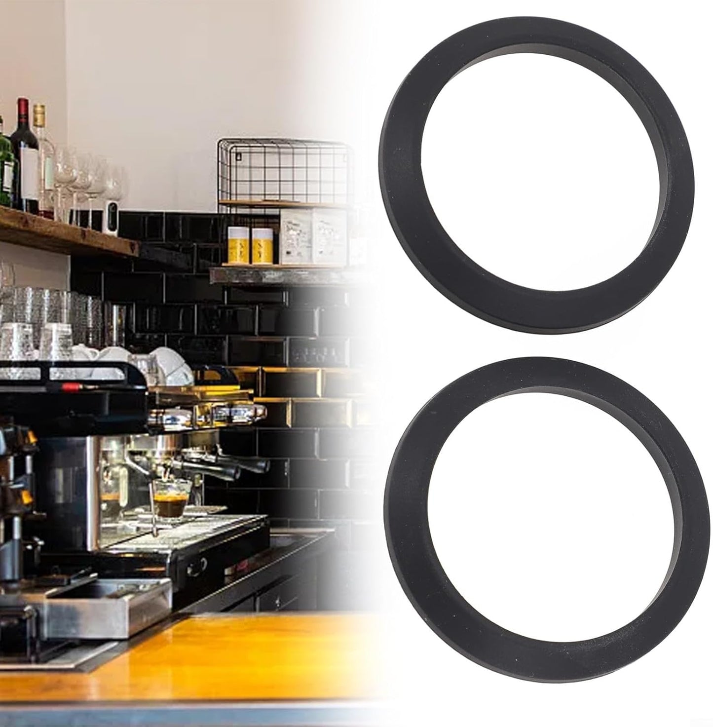 Fit For Nuova SIMONELLI APPIA 1/2/Life, For Nuova Simonelli Appia Espresso Machine Group Head, Silicone Rubber Conical Gasket, Black, Replacement Part, 72X57x9x5mm (2PCS)