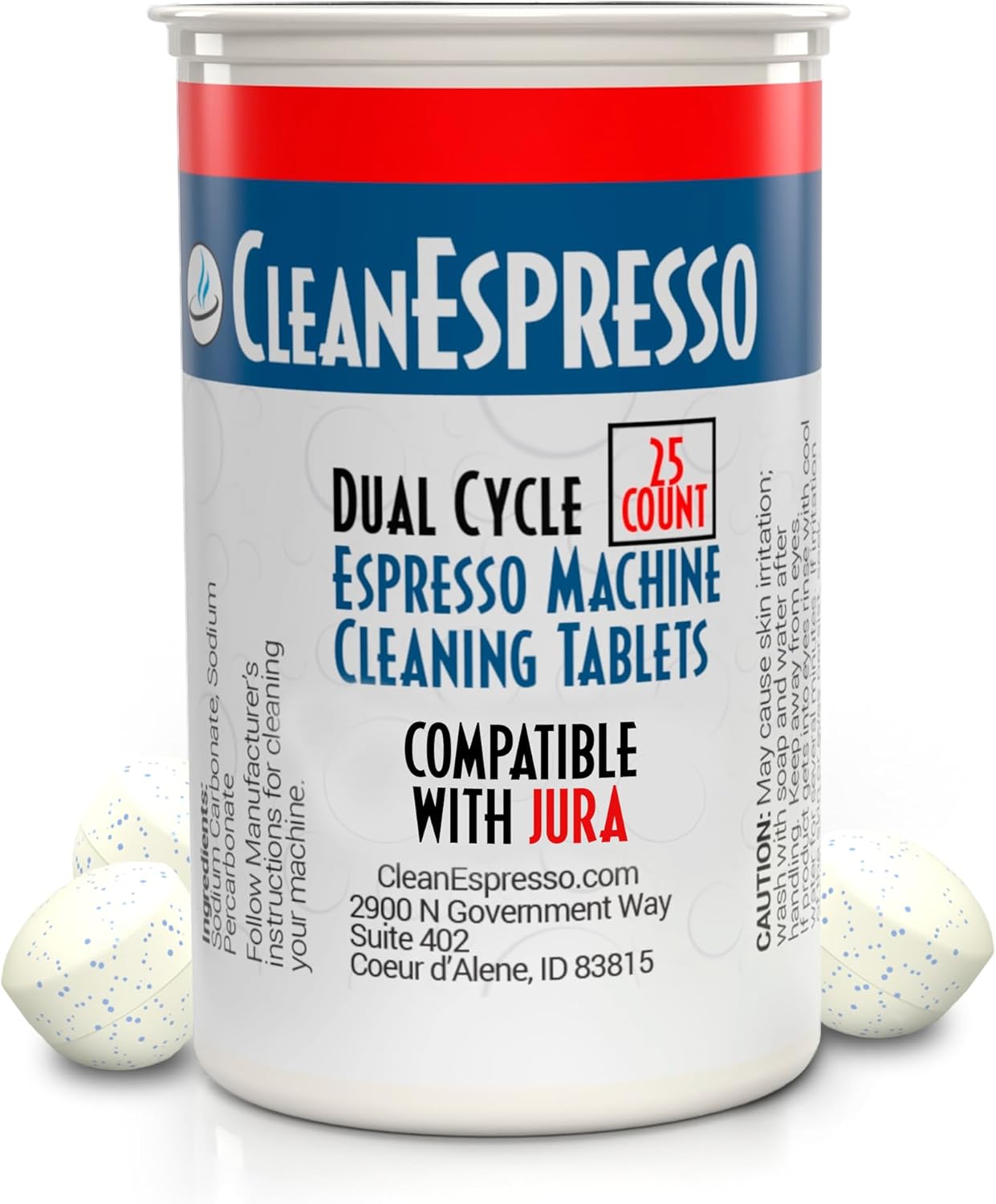 CleanEspresso - 25 Cleaning Tablets Designed For Jura Coffee Machines - 3.5g Dual Cycle Espresso Machine Cleaning Tablets for Jura Espresso Machines - Coffee Maker Cleaner