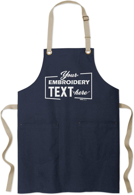 TEEAMORE Custom Embroidered Kitchen Apron Add Your Name Logo Design Cooking Baking Kitchen Chef Apron Gifts
