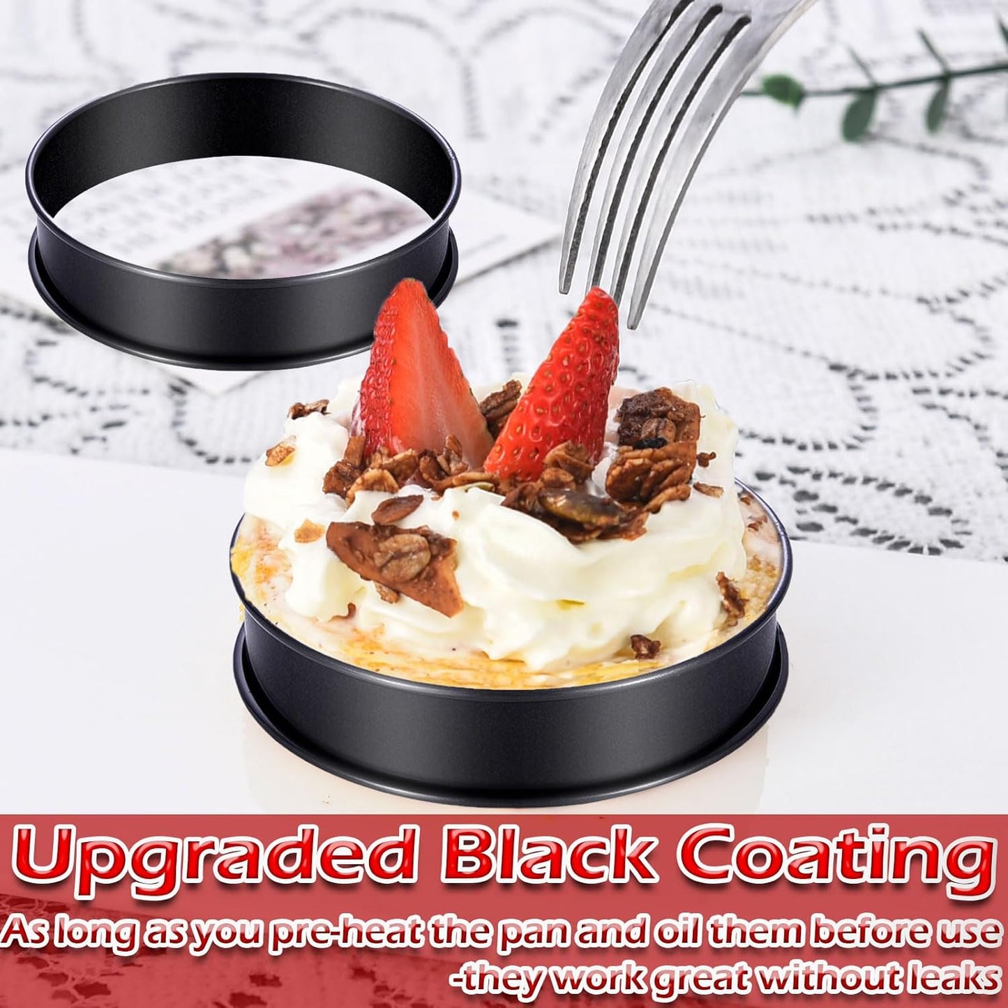 DATANYA 16Packs Crumpet Rings NONSTICK English Muffin Rings 4 Inch - Stainless Steel Double Rolled Tart Rings Upgrade Round Metal Cooking Pastry Ring Molds for baking