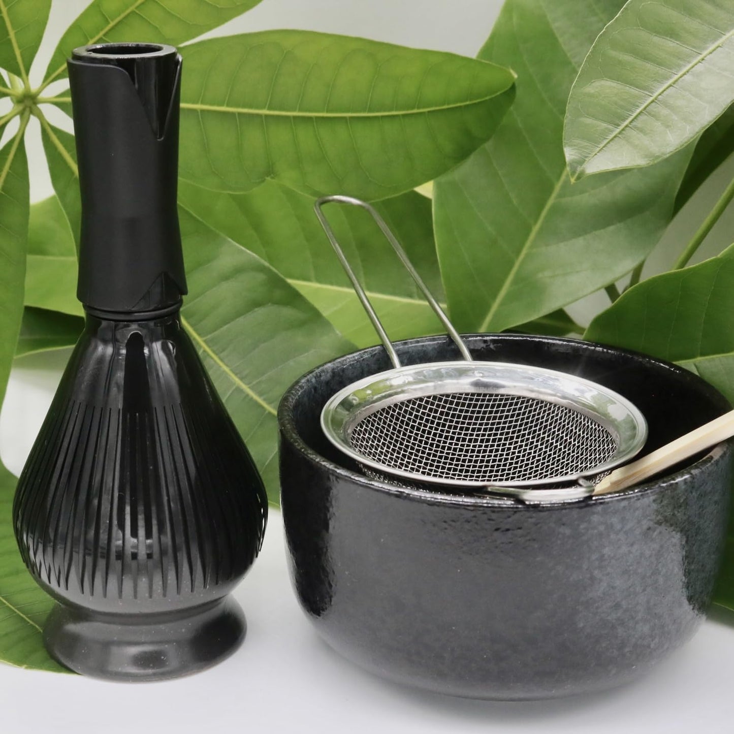 Traditional Matcha Whisk Reusable Resin Matcha Whisk Chasen Dishwasher Safe Matcha Stirrer Matcha Green Tea Powder Preparation Prepare Japanese Matcha Tea (Z_Black)