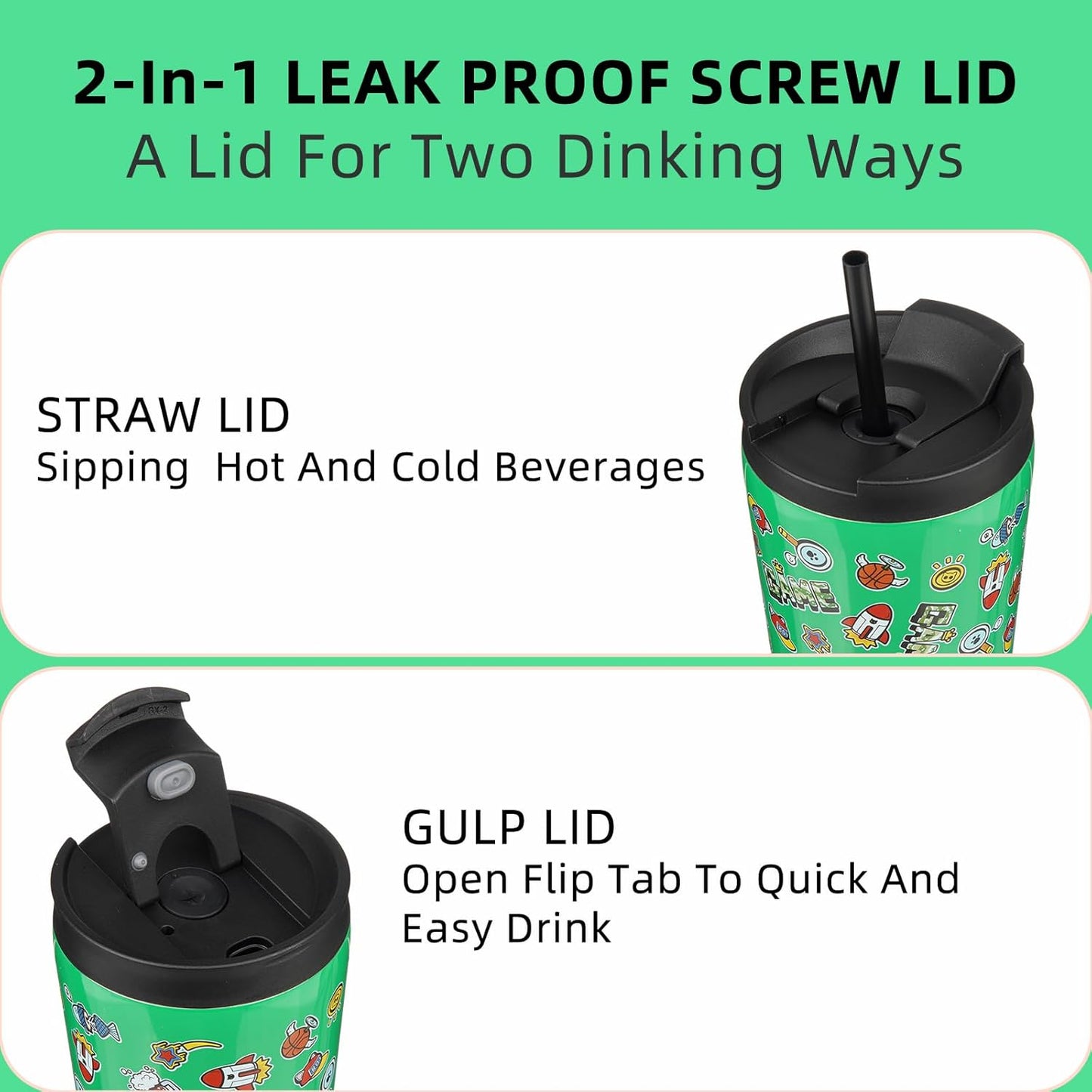 BJPKPK 30oz Stainless Steel Insulated Tumbler With lid And Straw Travel Coffee Thermal Tumblers Cup For Women And Men,Game