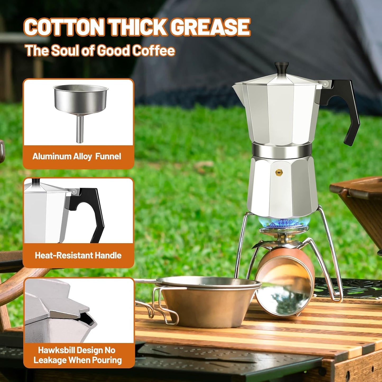 14 Cup Aluminum Espresso Stovetop Moka Pot Express Coffee Maker Percolator Italian Classic Mocha Coffee Machine for Italian and Cuban Cafe Brewing for Home & Camping 700ml 23oz