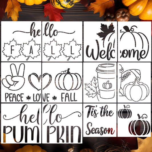 Fall Stencils for Door Mats Reusable Fall Doormat Stencils Hello Pumpkin Stencil for Doormats Wood Sign Decor