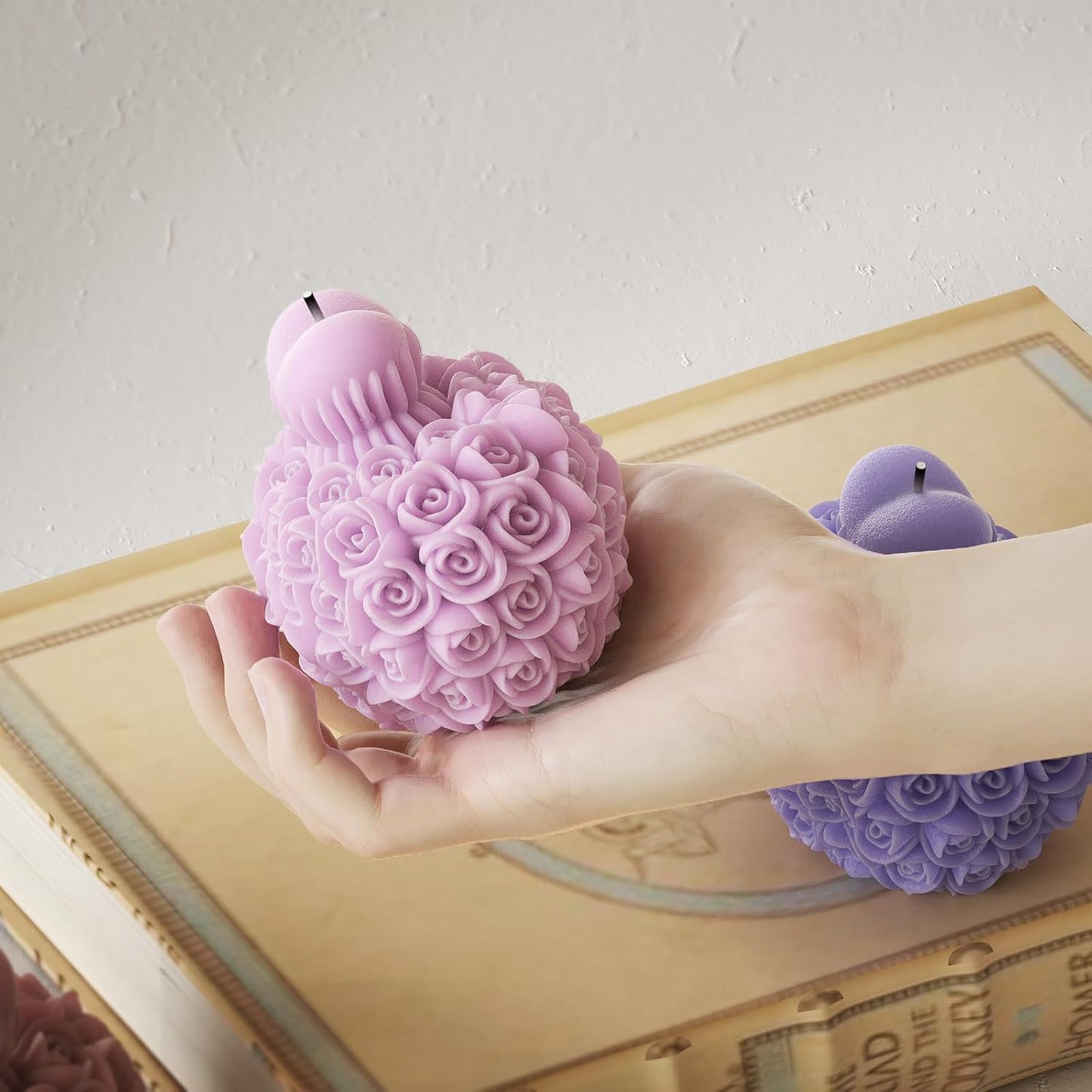 Rose Flower Heart Peony Resin Casting - Resin Casting Silicone Molds for Home Decor & Candle Making Wave Spiral Mold