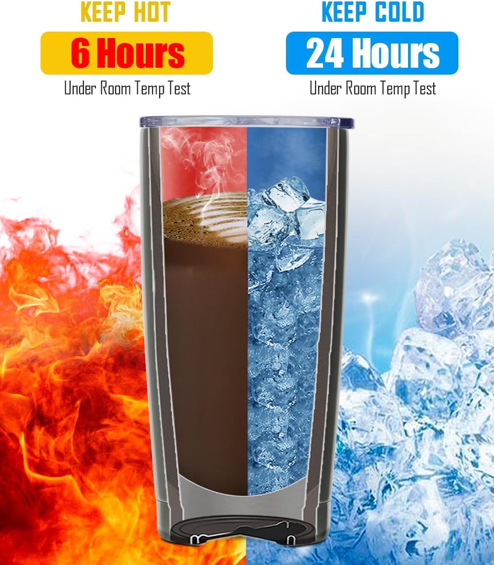 SUNWILL Travel Coffee Tumbler 20 oz, Insulated Mug with Lid, Stainless Steel Cup for Hot and Cold Drinks, Powder Coated Yellow