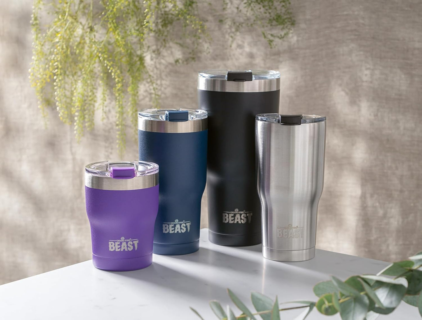 Beast 30 oz Tumbler Stainless Steel Vacuum Insulated Coffee Ice Cup Double Wall Travel Flask (Navy Blue)