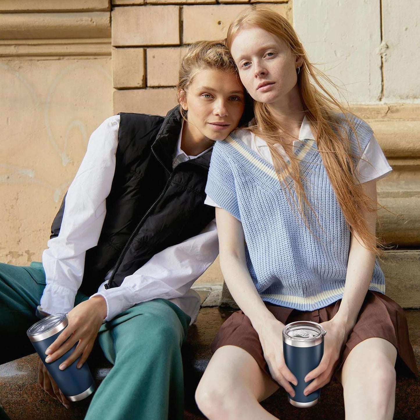 20 oz Tumbler with Lid Stainless Steel Double Wall Vacuum Insulated Tumblers Powder Coated Cups Travel Mug Keep Drinks Cold and Hot, Navy