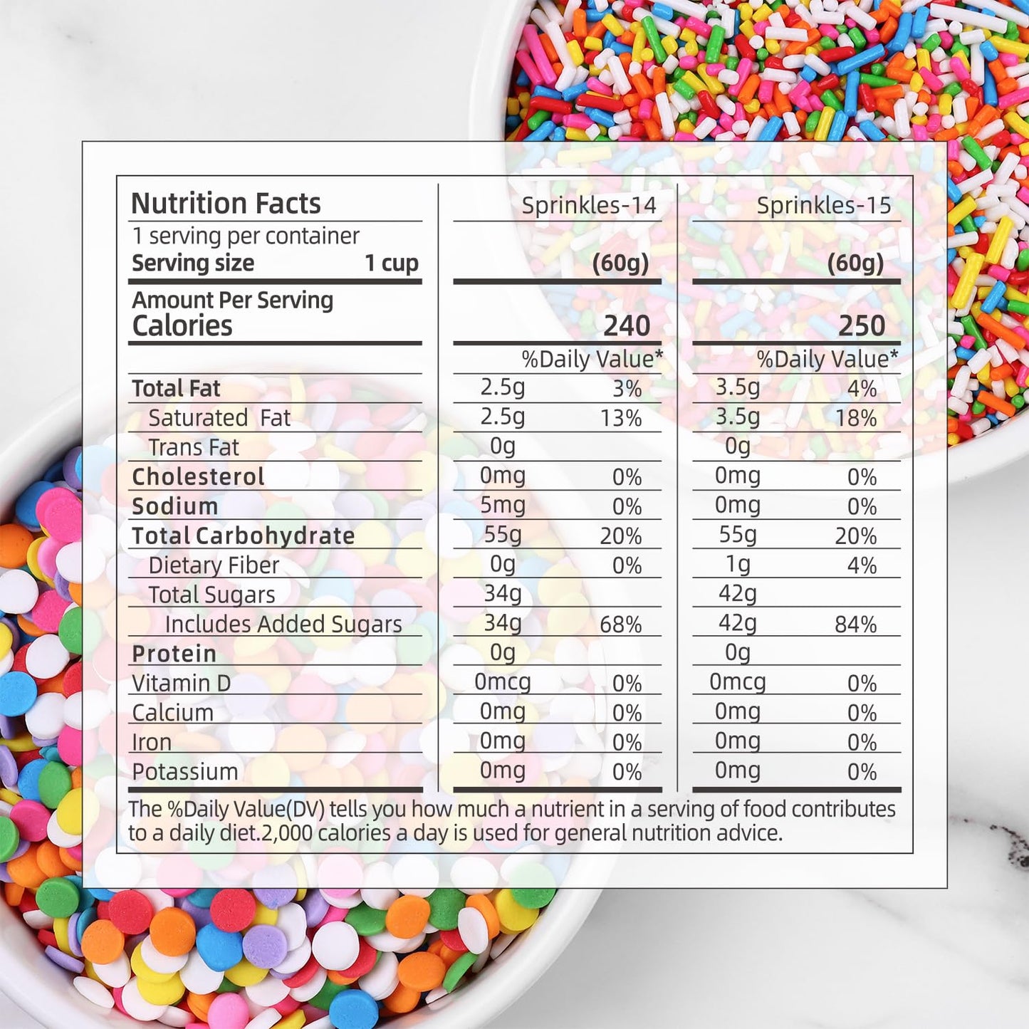 Rainbow Sprinkles, Confetti Sprinkles, Round Sprinkles, Rainbow Sprinkles for Cake Decorating, Chocolate, Cupcake, Candy Sprinkles, and Ice Cream Toppings. (120g/4.2oz)