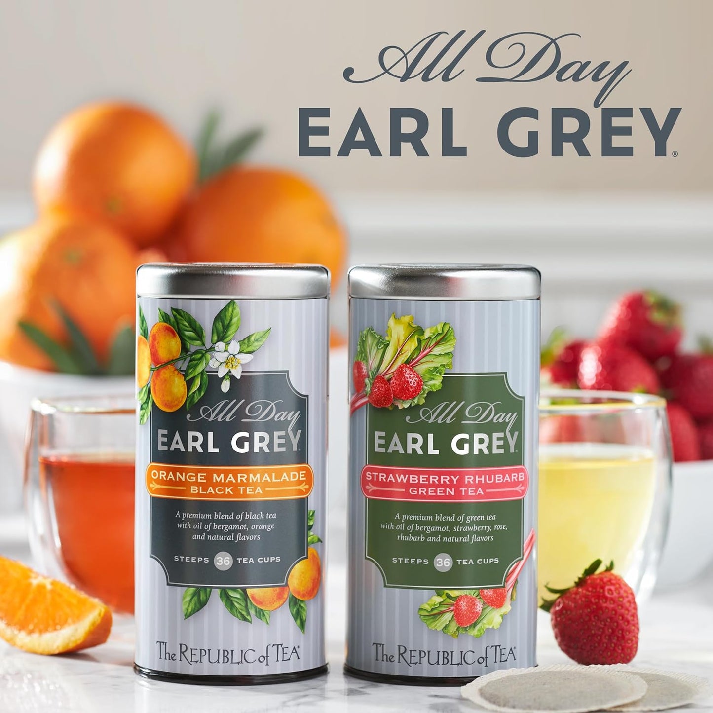 The Republic of Tea – All Day Earl Grey® Orange Marmalade Black Tea, Naturally Caffeinated, 36 Tea Bags