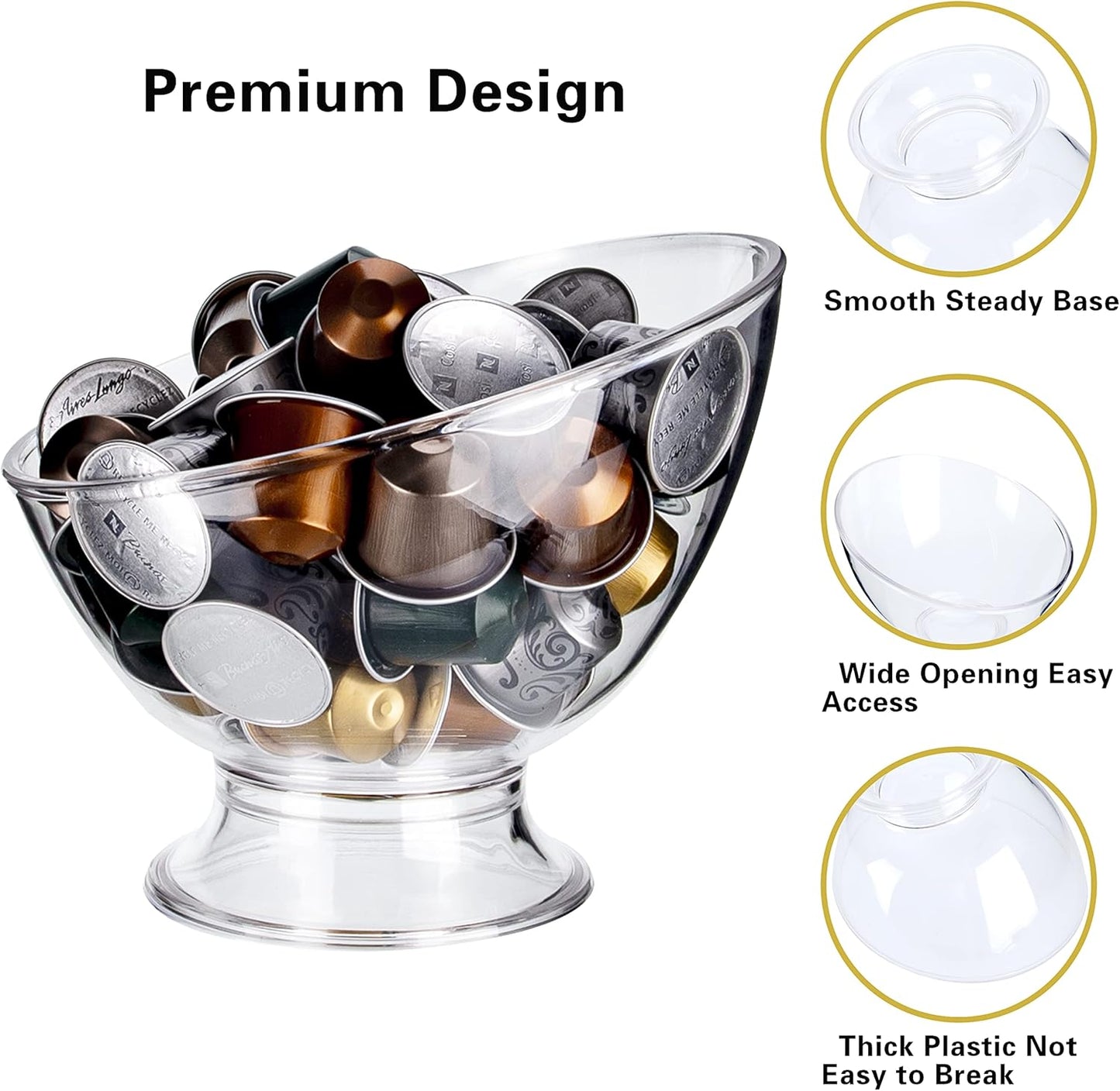MOLFUJ Coffee Pod Holder, Clear K Cup Holder Plastic, Espresso Coffee Pod Holders for Counter Small, Coffee Pod Storage for K Cups, Capsule Organizer Creamer Holder for Coffee Bar (2 Pack)