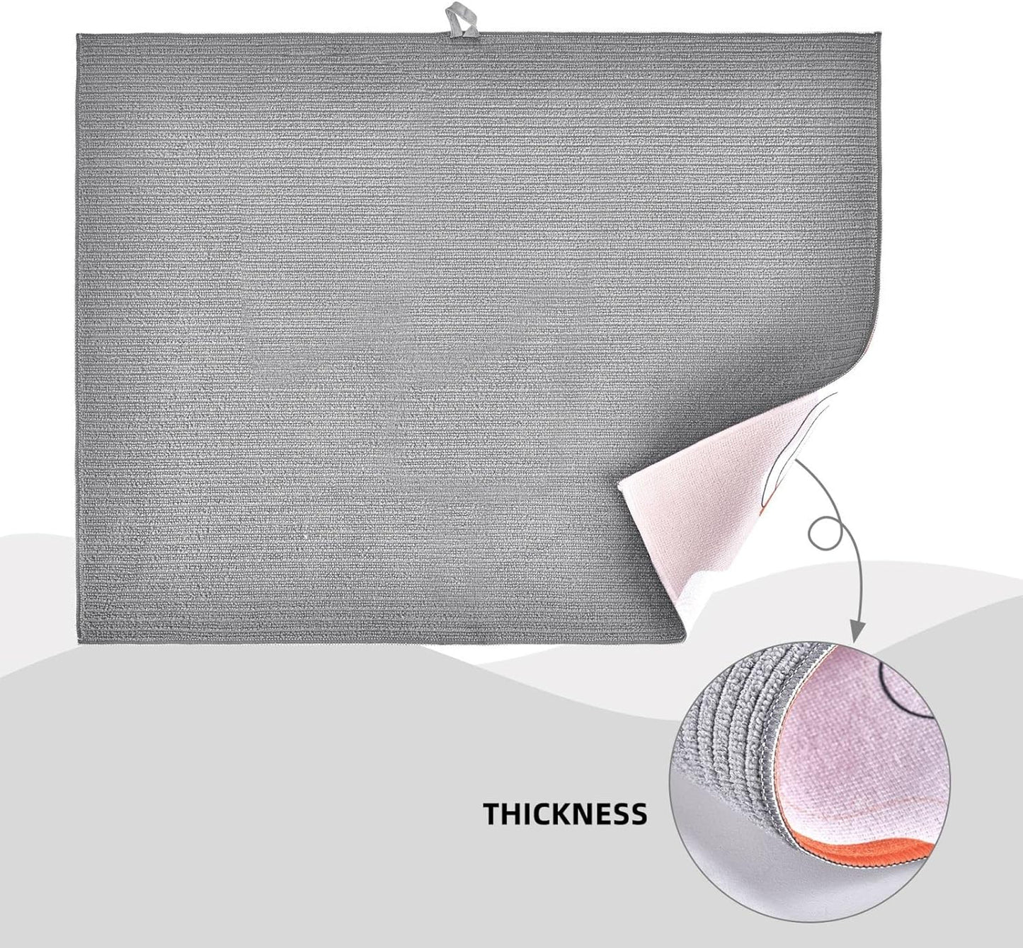 Large Dish Drying Mats For Kitchen Counter Microfiber Kitchen Drying Mat XL Draining Pad Absorbent Quick Drying Dish Mat 18x24 Inch - Strawberry