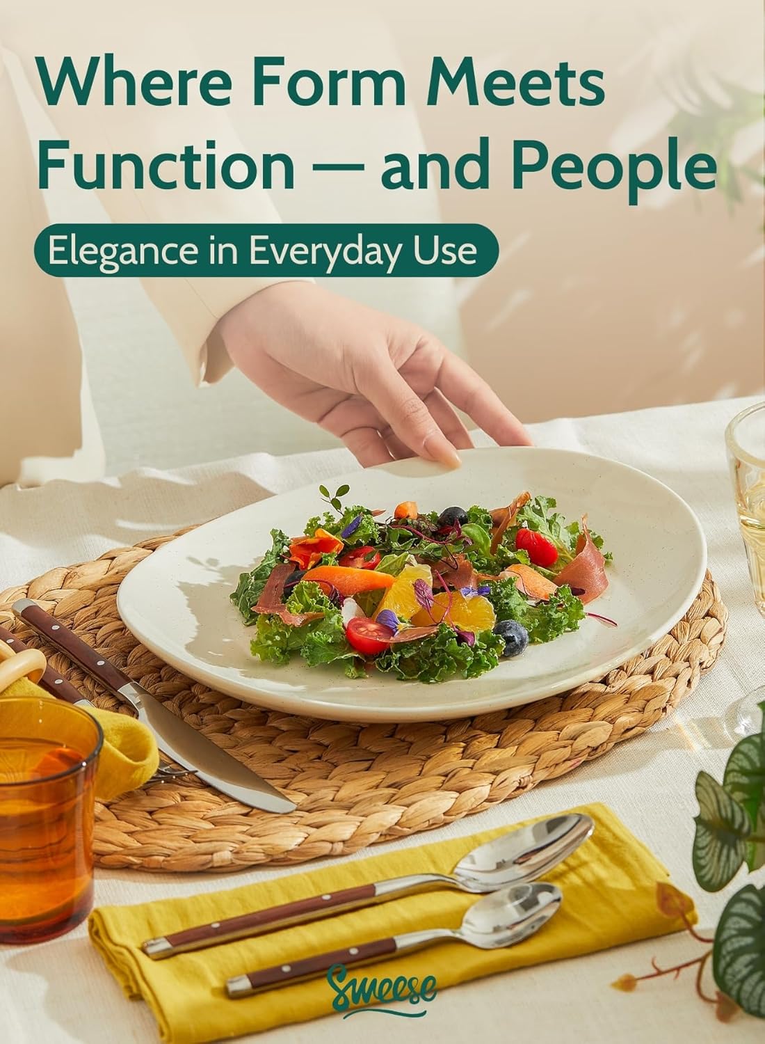 Sweese Porcelain Dinner Plates 11 Inch Set of 6 - Scratch Resistant, Microwave Oven Safe Plates in Grey