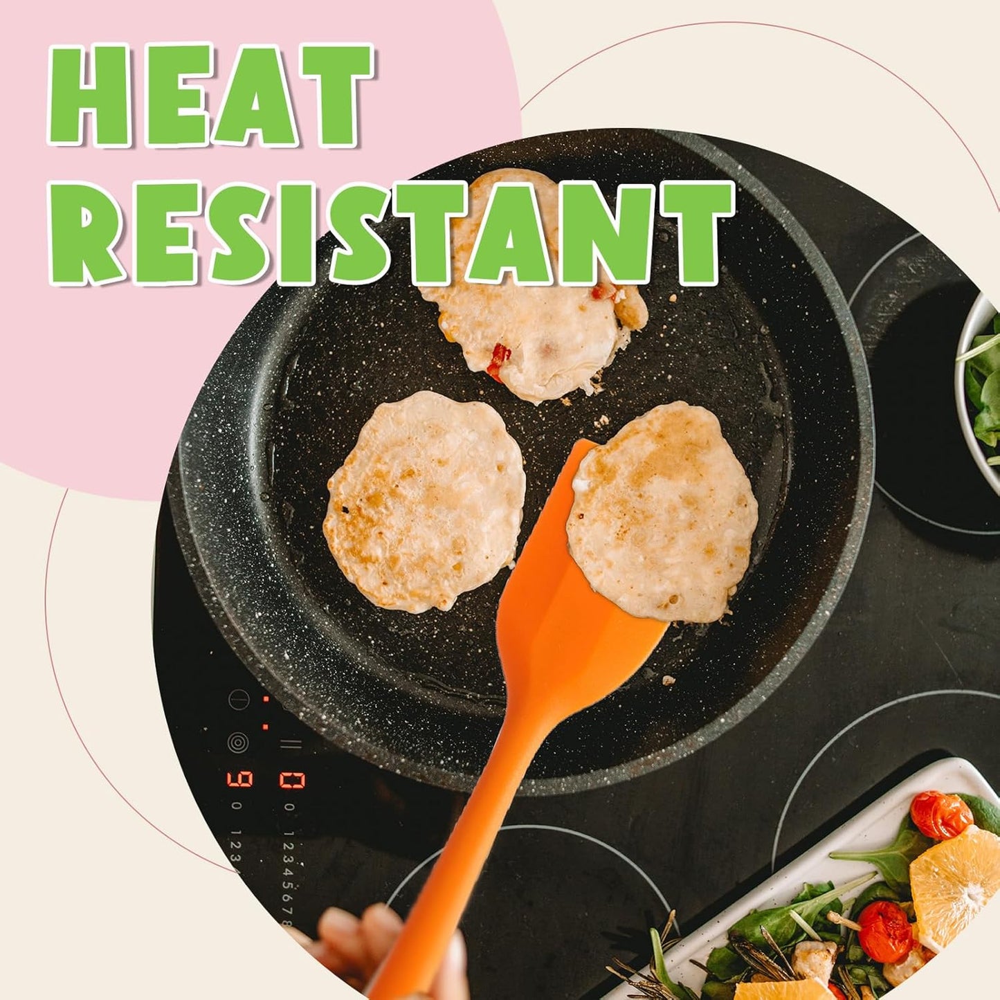 Hsei 54 Pieces Silicone Spatulas 8.1 Inch Rubber Spatula Heat Resistant Non Stick Flexible Cooking Scraper Baking Mixing Tool with Stainless Steel Inside for Kitchen Cookware Dishwasher Safe, 9 Colors