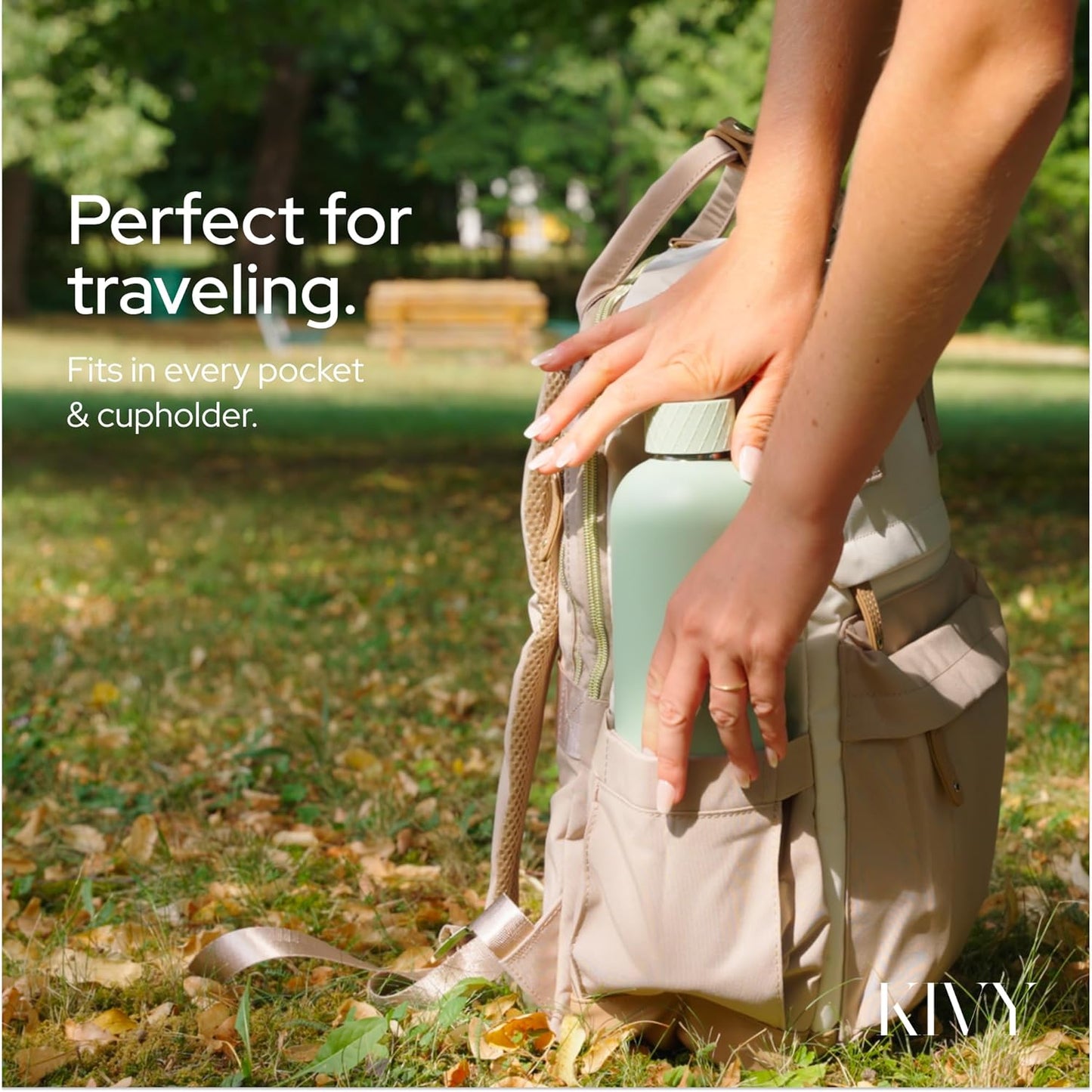 KIVY Stainless Steel Insulated Water Bottle 32oz [LEAK PROOF] Cold Up to 24 Hours, Hot Up to 18 Hours - Insulated Stainless Steel Water Bottle - Thermo Flask Drinking Bottle - BPA Free Water Bottle