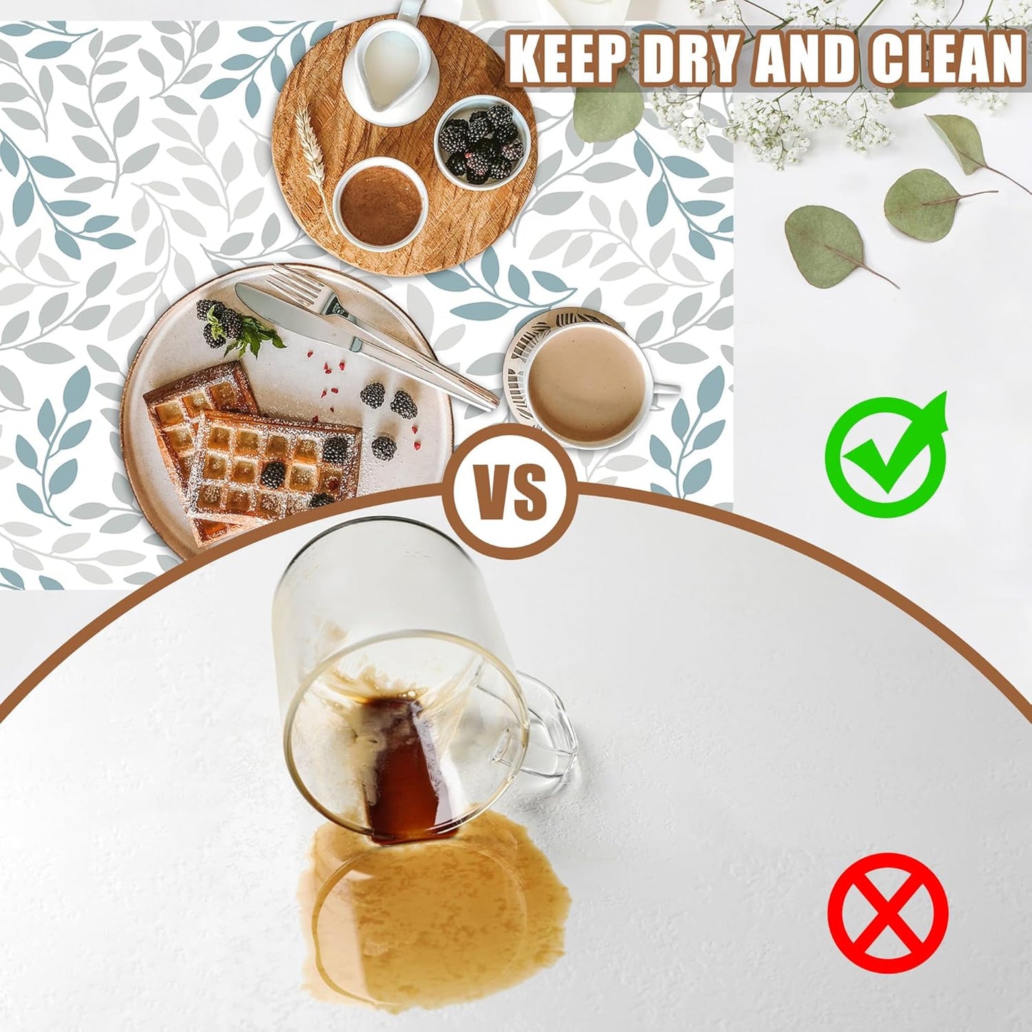 Grey and Blue Leaves Branches Dish Drying Mat for Kitchen Counter Coffee Bar Mat Hide Stain Absorbent Rubber Backed Dish Drainer Rack Pad Espresso Machine Coffee Bar Accessories 11.8 x 19.7 Inch