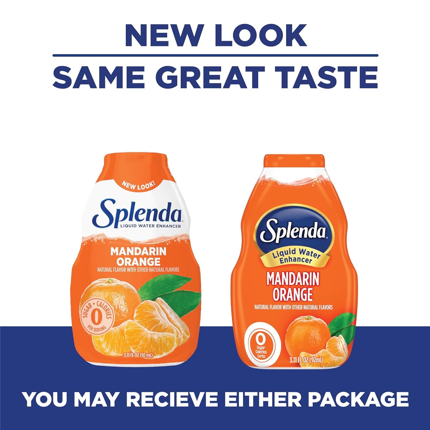 SPLENDA Liquid Water Enhancer Drops, Sugar Free, Zero Calorie, Natural Flavor, Concentrated Drink Mix, 3.11 Fl Oz Each Bottle (Mandarin Orange, 1 Pack)