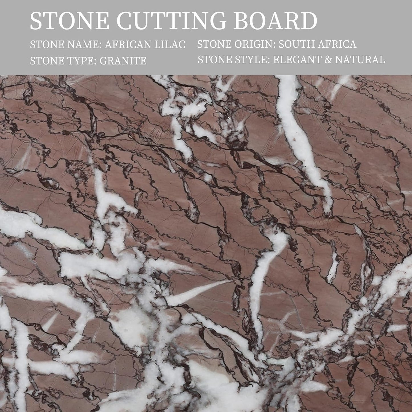 Koville African Marble Cutting Board for Kitchen, 11" Round Hand Crafted Marble Slab for Cheese, Charcuterie, Pastry Board - Wedding Gift, House Warming Gift(AFRICAN LILAC)