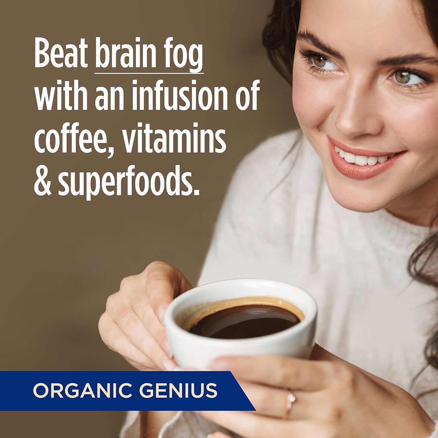 VitaCup Organic Genius Ground Keto Coffee, Increase Energy & Focus w/MCT Oil, Turmeric, B Vitamins, D3, USDA Organic Ground Coffee Medium Dark Roast, 100% Arabica Coffee Grounds, 3 bags, 10 oz each