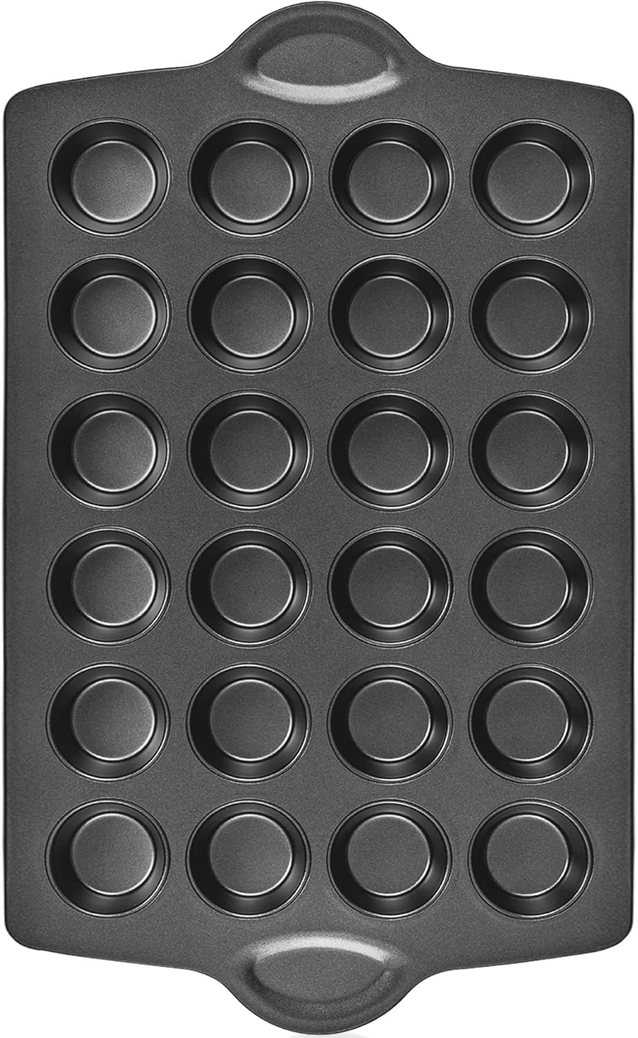 HONGBAKE mini muffin pan nonstick 24, Cupcake Tin for Baking, Commercial Small Cup Cake Tray for Cheesecake, 1.8dia, Heavy-duty, Gray