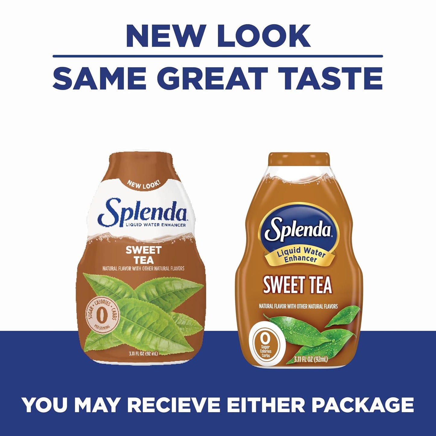 SPLENDA Liquid Water Enhancer Drops, Sugar Free, Zero Calorie, Natural Flavor, Concentrated Drink Mix, 3.11 Fl Oz Each Bottle (Sweet Tea, 1 Pack)