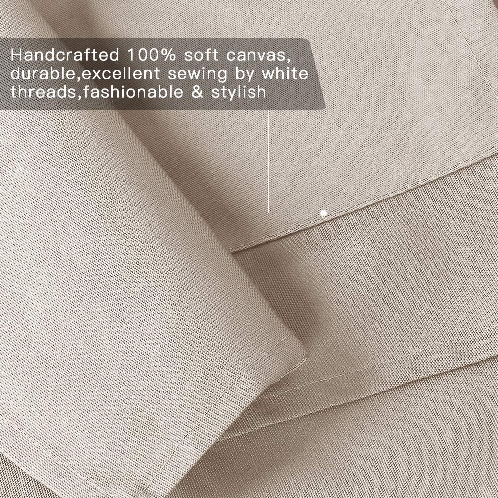 Mignongirl Crossback Apron with Pockets x2,Split Apron with Adjustable Straps,M-XXL (Beige)