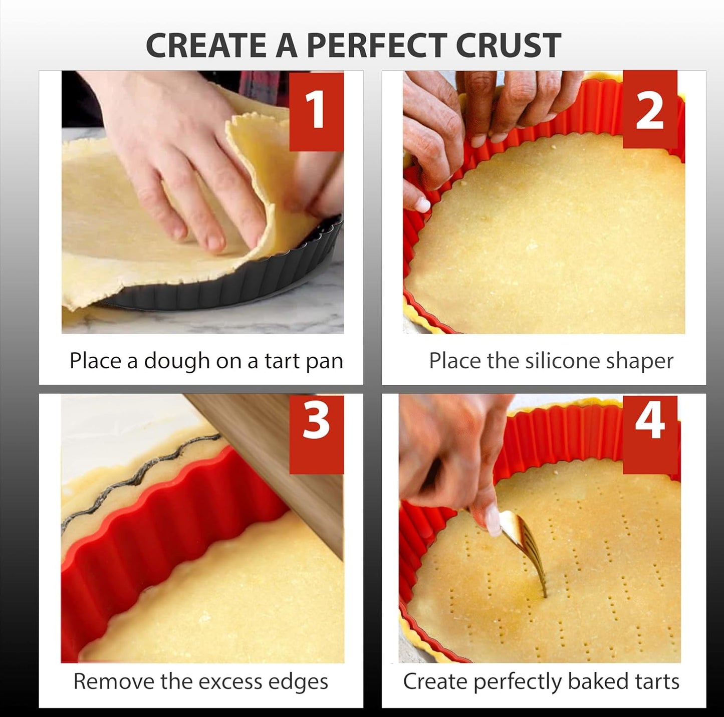 Fluted Tart Pan 9 inch Removable Bottom-Round Oreo Tart Pan with Crust Shaper Ring-Nonstick Carbon Steel Tart Molds for Baking, Fruit Tart, Pies & Quiche Baking Dish