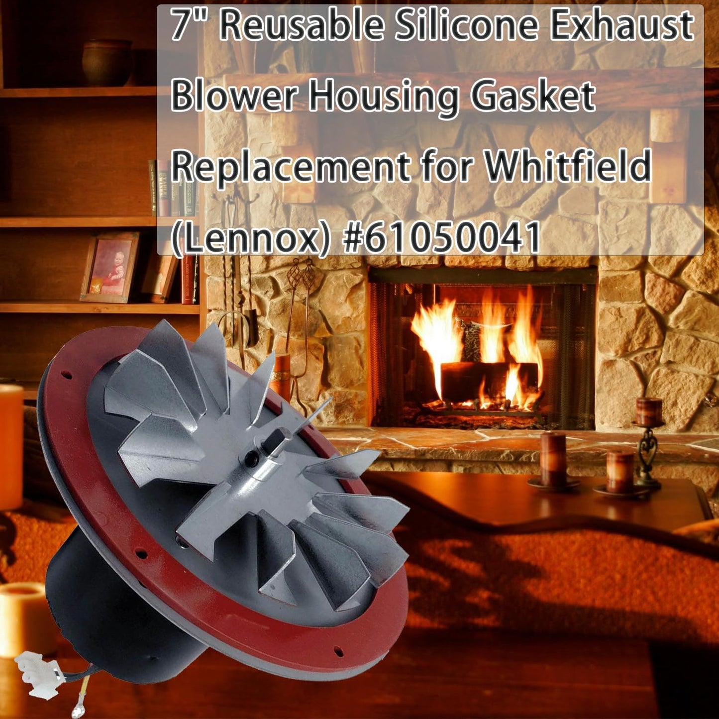 7-inch Silicone Gasket Replacement Whitfield Pellet Stove Profile 20/30 Combustion Exhaust Blower Motor Fit Part 61050041/12050011（2 Pack）