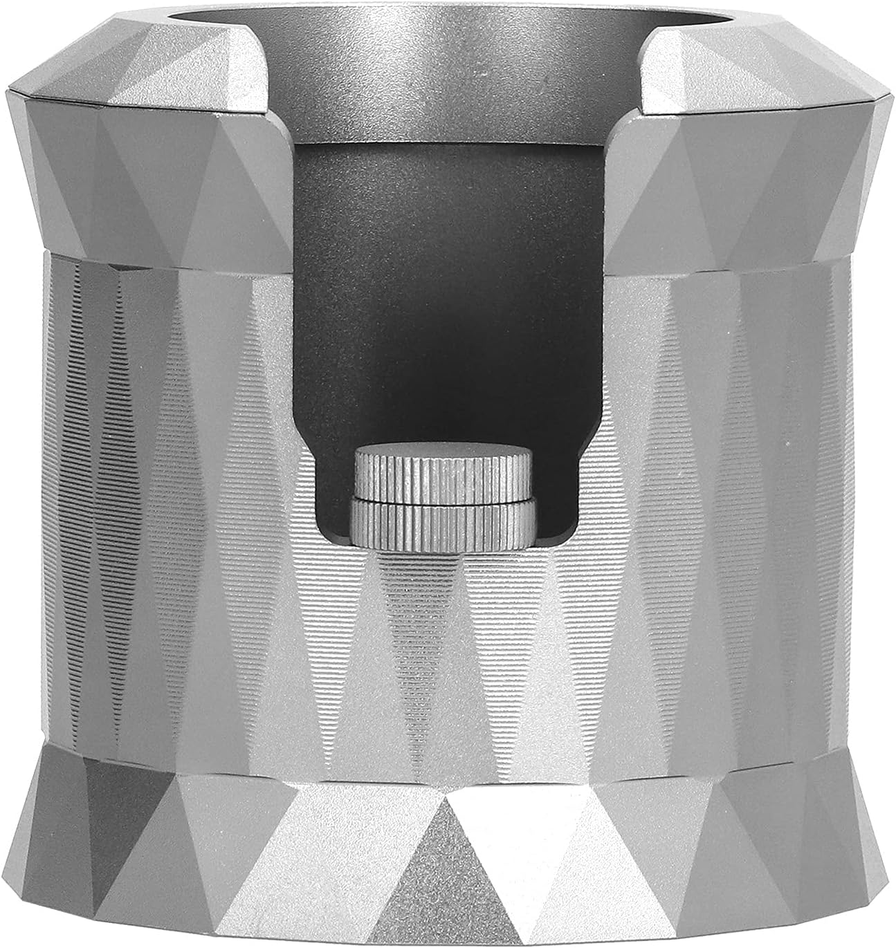 Coffee Portafilter Holder, Aluminum Alloy Coffee Tamper Stand Portafilter Stand Base for Coffee Machine (Frosted Gray)