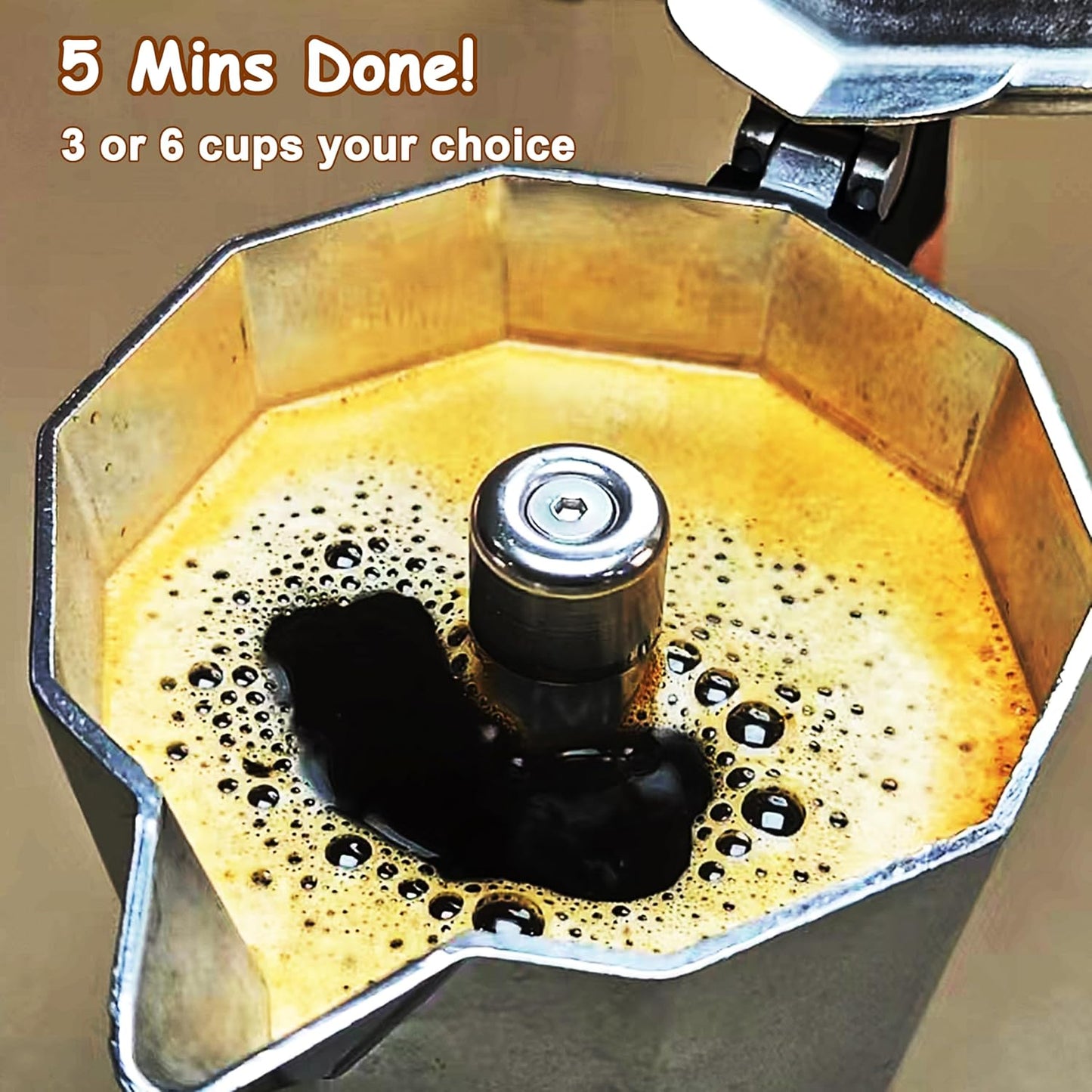 Electric Espresso Coffee Maker, Italian Coffee Pot, Electric Moka Pot, Cuban Coffee Maker, Portable Cafeteras Electricas Espresso Makers with Detachable Base 3 or 6 Cup (Silver)