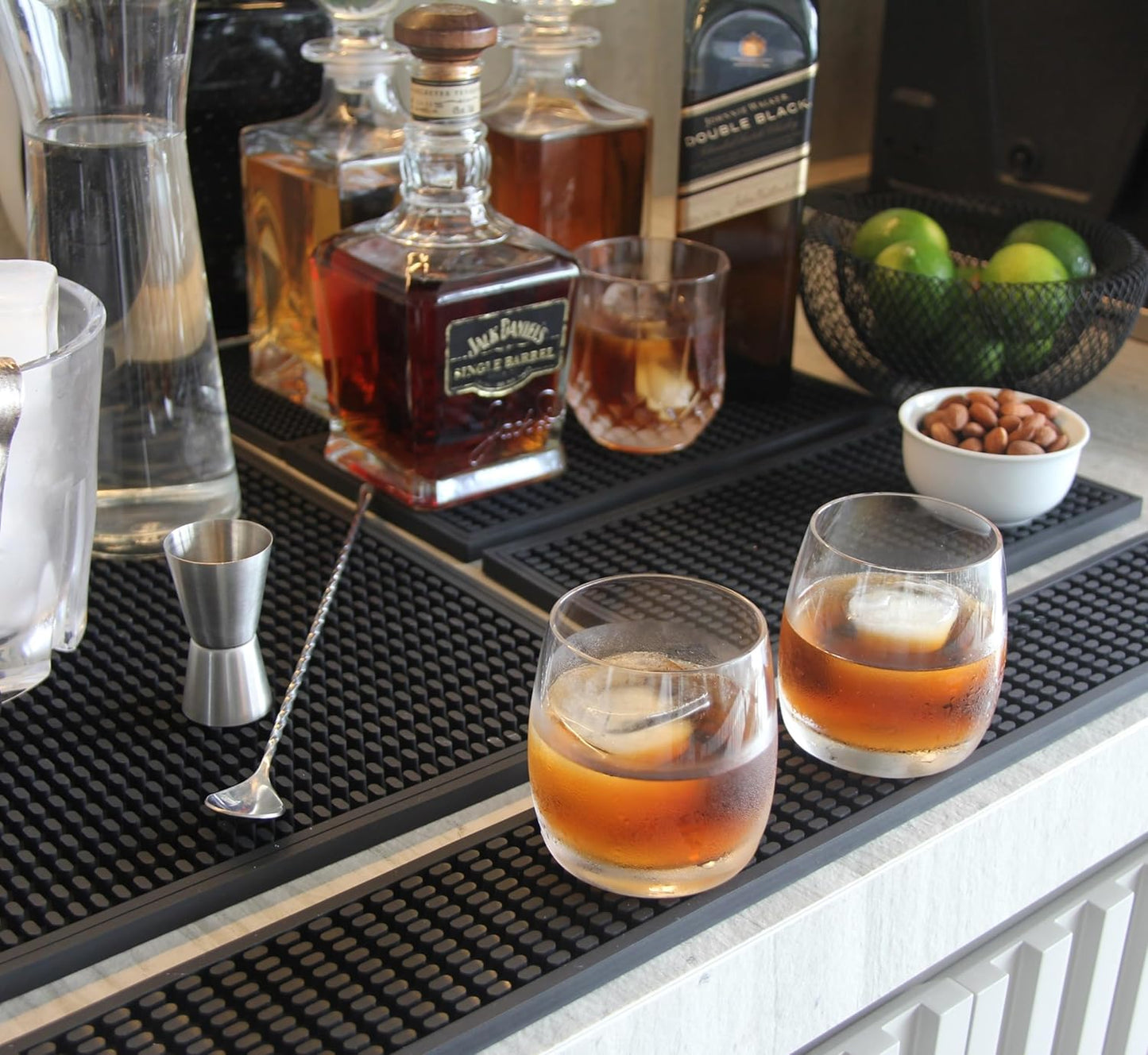 Bar Rail Mat 24x3. Non-Slip Serving Rubber Bar Mats for Countertop. 0.4" Thick Large Bar Service Spill Mat for Bartending, Restaurants, Coffees & Home Kitchen.