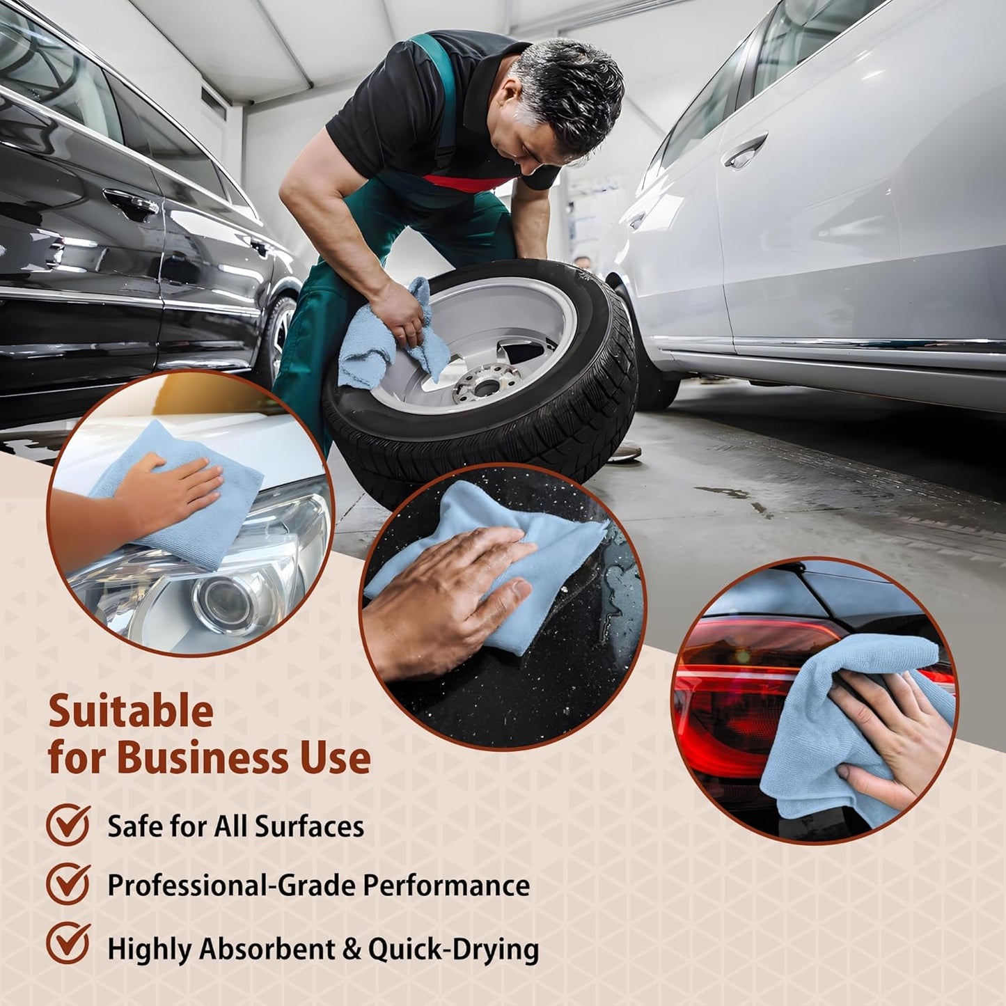 H4N Microfiber Cleaning Cloth Roll, 85 Pack Micro Fiber Wash Cloths for Car, Tear Away Towels, Ultra Absorbent Dish Rags, Non-Abrasive, Reusable and Washable Household Supplies, 11.81" x 11.81", Blue