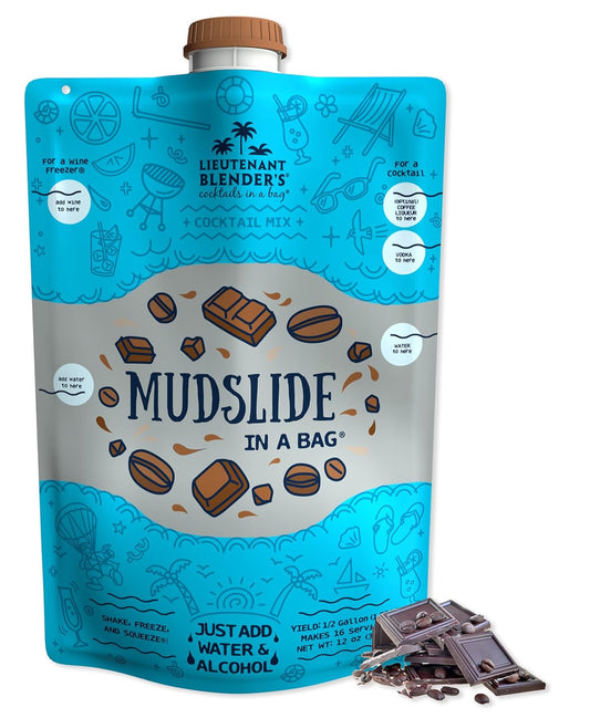 Lt. Blender's Mudslide Cocktail Mix - All Natural Creamy Rich Chocolate Coffee Blend, Easy to Make Slushy Cocktail, Resealable and Portable, 16 Servings per bag (Pack of 1)
