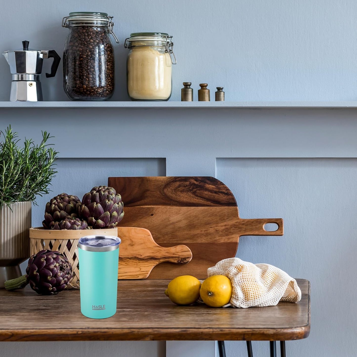 HASLE OUTFITTERS 12 oz Skinny Tumbler, Stainless Steel Insulated Slim Tumbler with Lid, Reusable Double Wall Travel Coffee Mug, Durable Powder Coated Travel Water Cup(Mint Green,1)