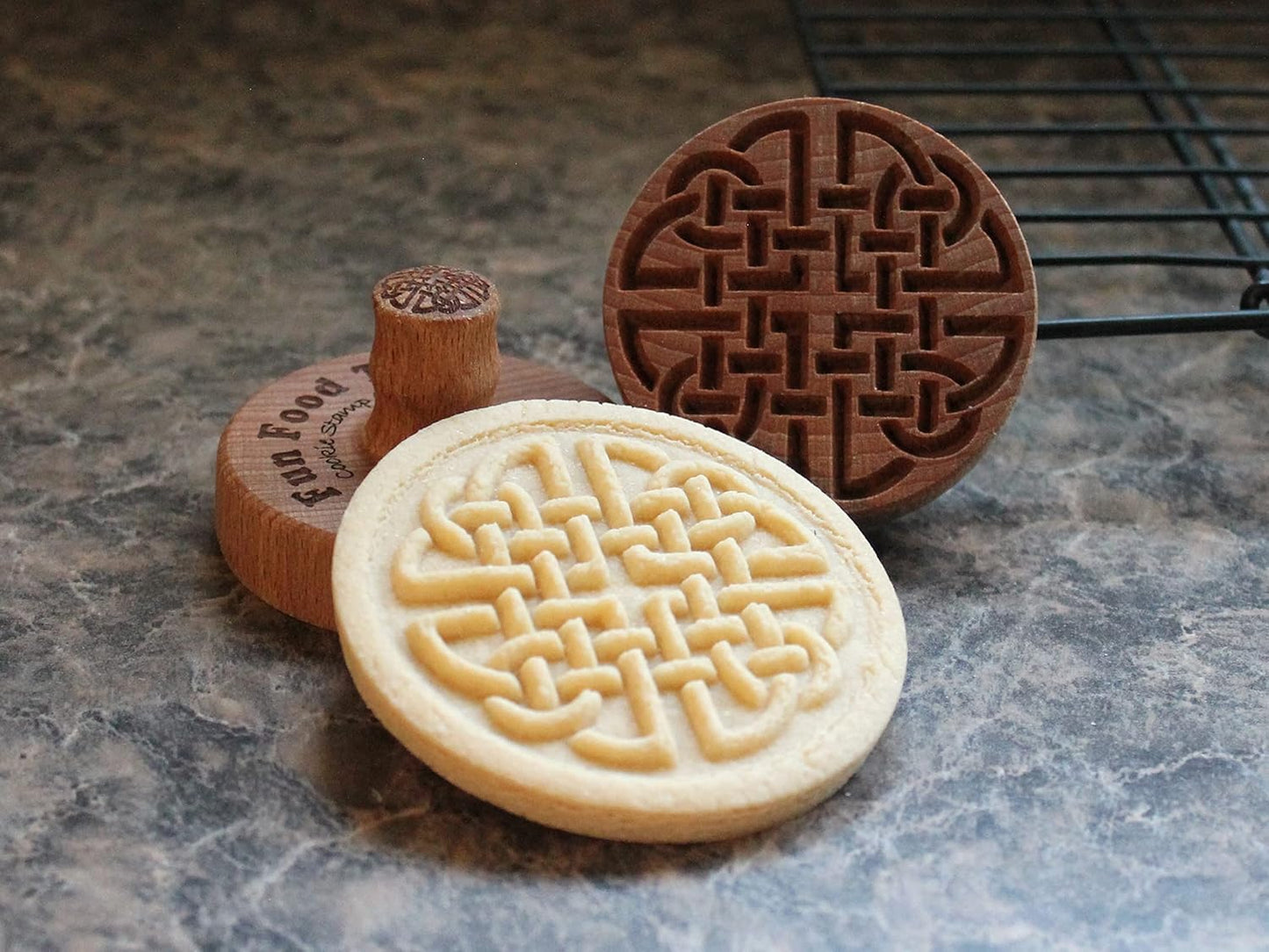 Wood Cookie Stamp, 2.5 Inch (Celtic Square CS-068)
