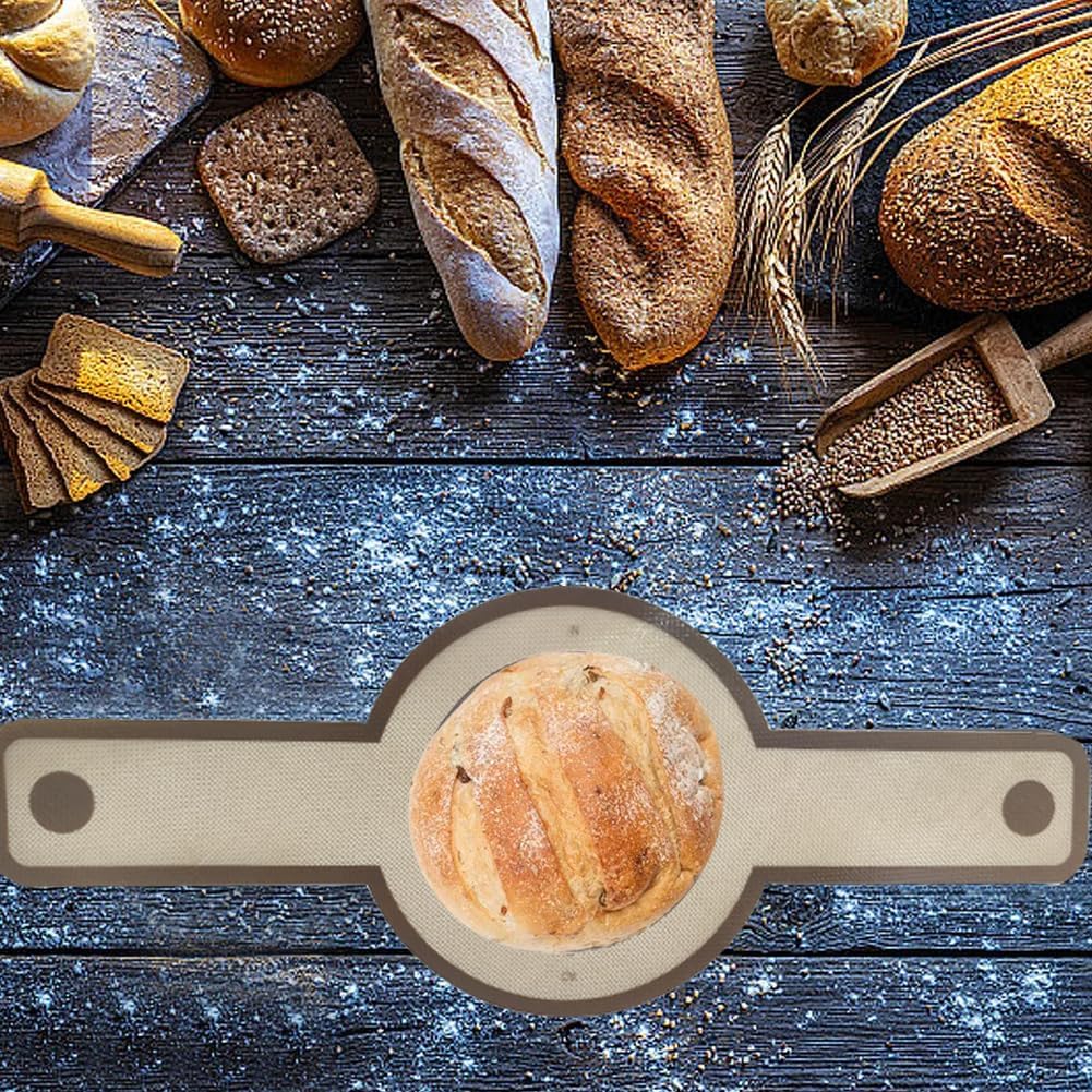 Silicone Bread Sling for Dutch Oven, 2 PC Non-Stick & Easy Clean Reusable Silicone Bread Baking Mat with Long Handles, Easy to Transfer Sourdough Bread + 1 Reusable Bread Bag
