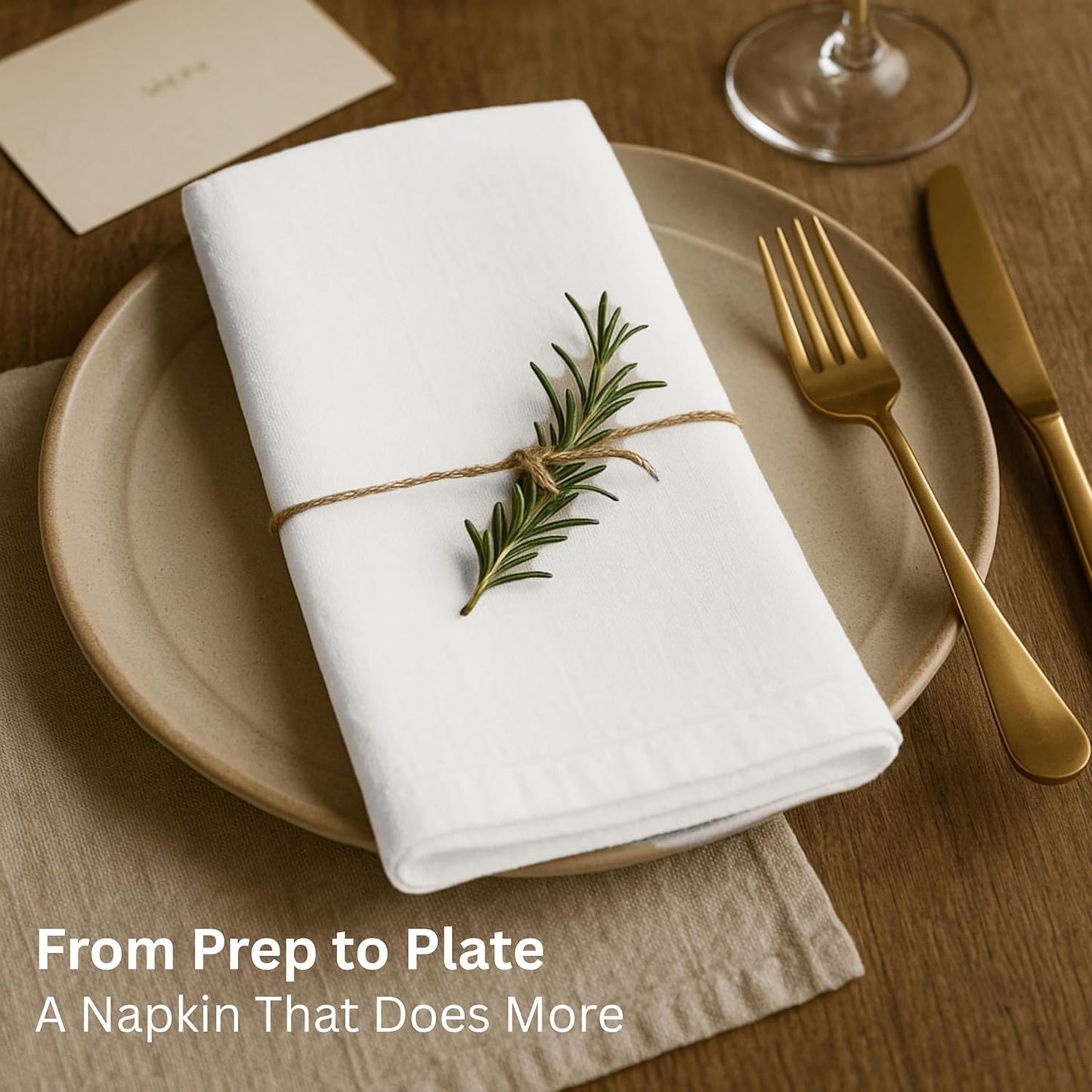 Thick Cotton Napkins – Flour Sack Napkin for Kitchen, Set of 12 (18"x18"), 100% Cotton, Highly Absorbent Hand Towels, Reusable Baking Cloths for Bread Proofing, Pastry & Tea Towels – White