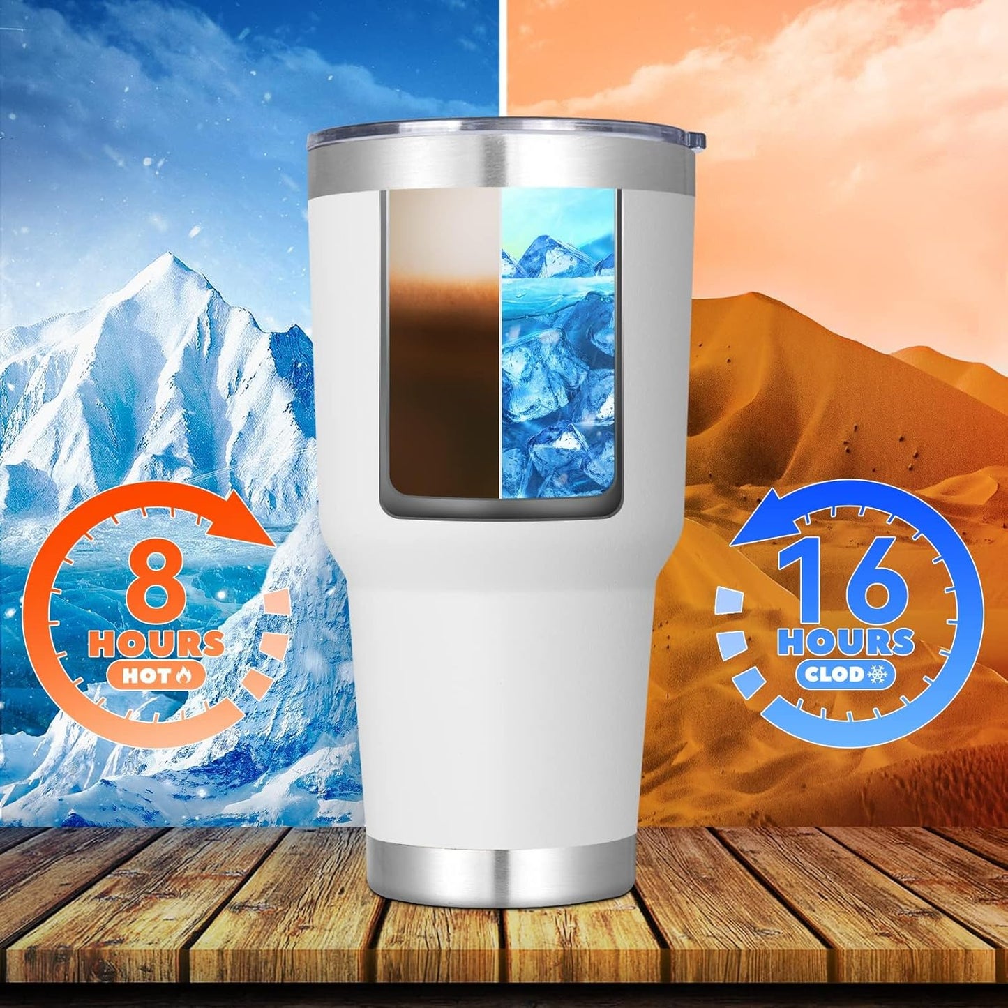 DOMICARE 30oz Tumbler Bulk with Lid and Straw, Double Wall Travel Coffee Mug, Insulated Vacuum Stainless Steel Tumblers, Powder Coated Tumbler Cup (White, 8)